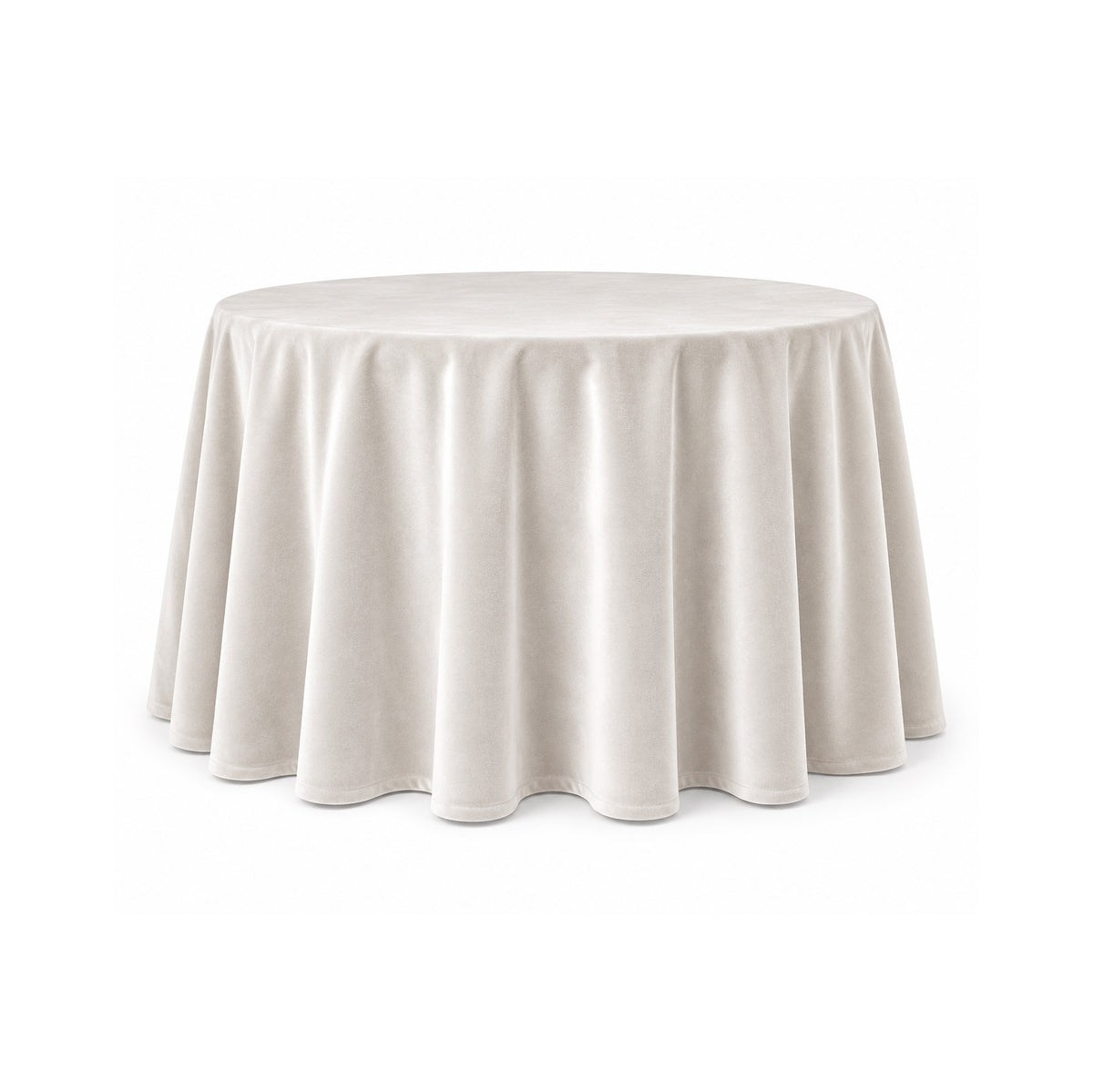 Tablecloth 120" Round Ivory Velvet