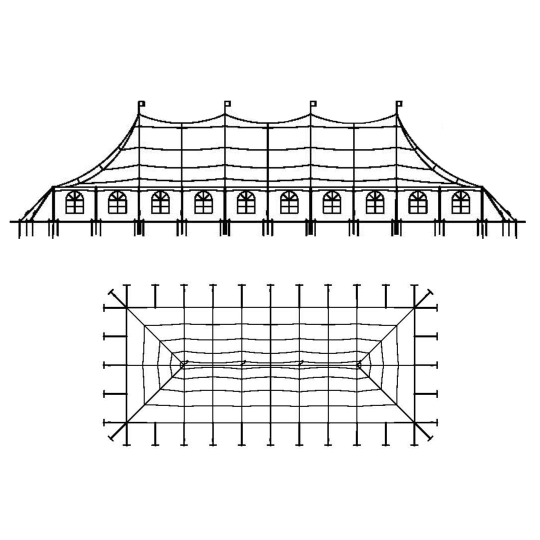 Pole Tent 40' x 100' White