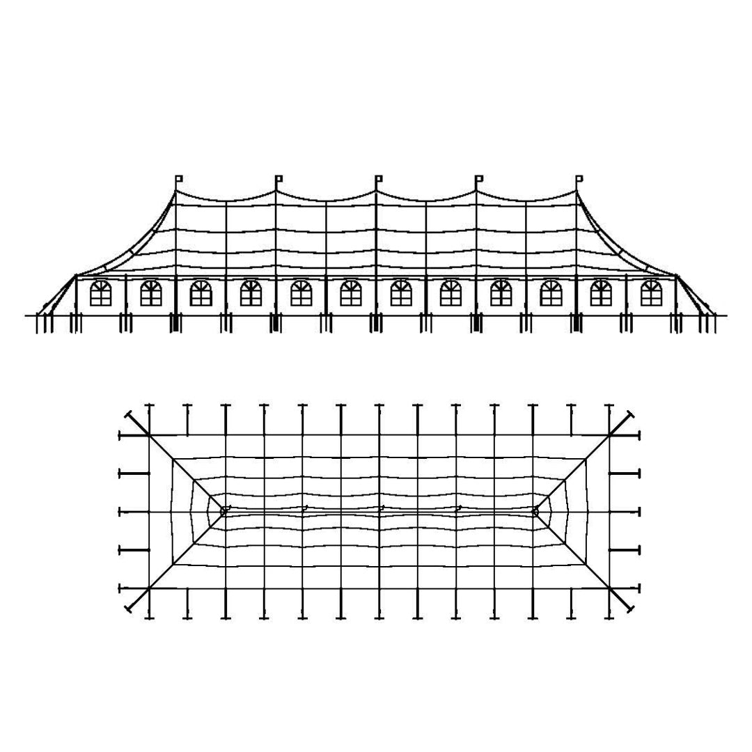 Pole Tent 40' x 120' White