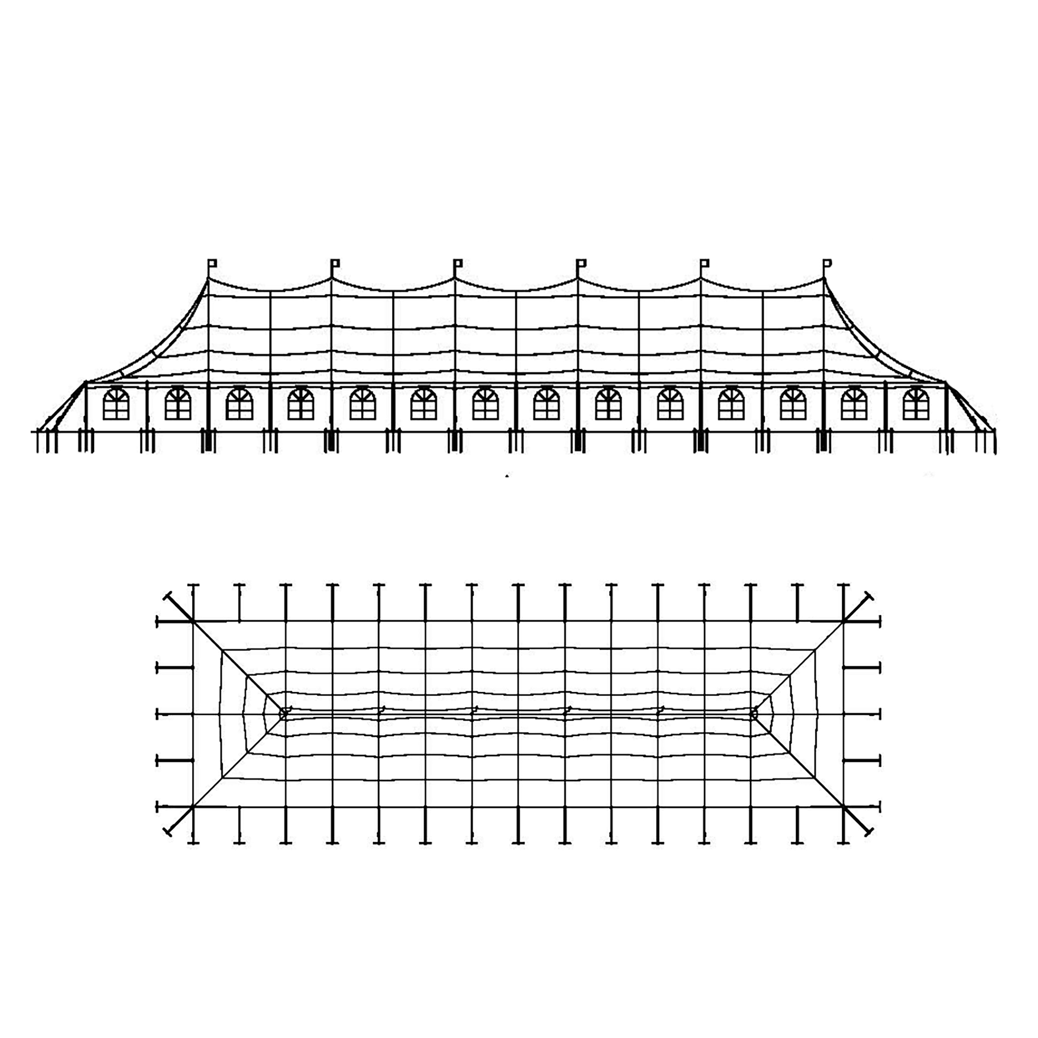 Pole Tent 40' x 160' White