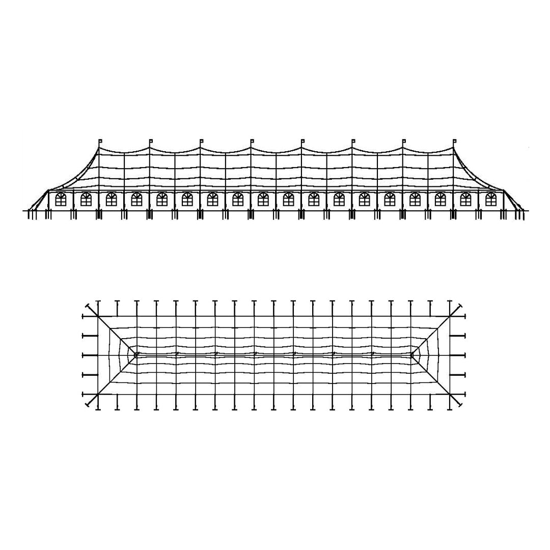 Pole Tent 40' x 180' White