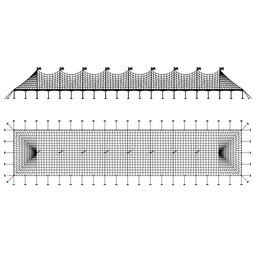 Pole Tent 40' x 200' White