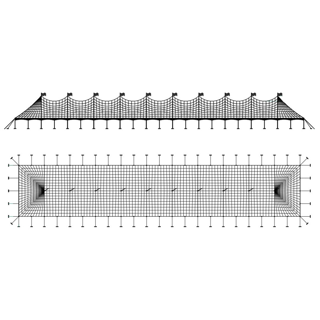 Pole Tent 40' x 220' White