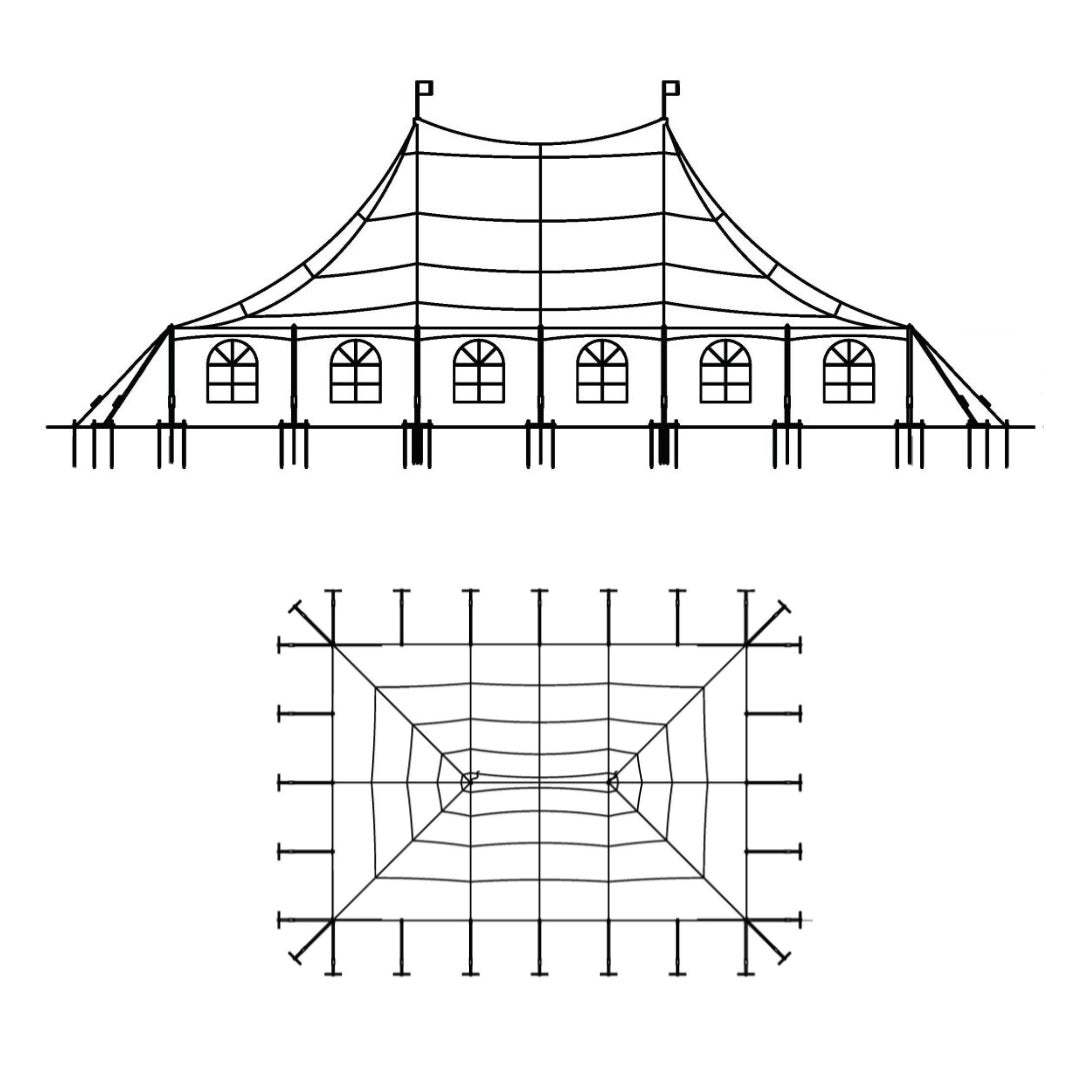 Pole Tent 40' x 60' White