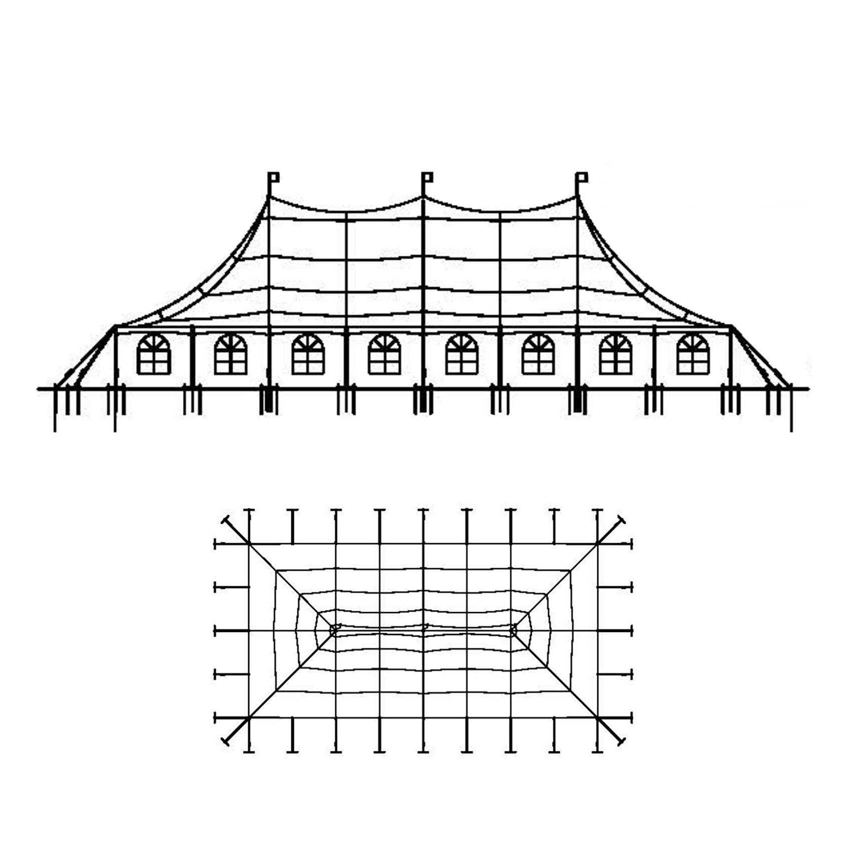 Pole Tent 40' x 80' White