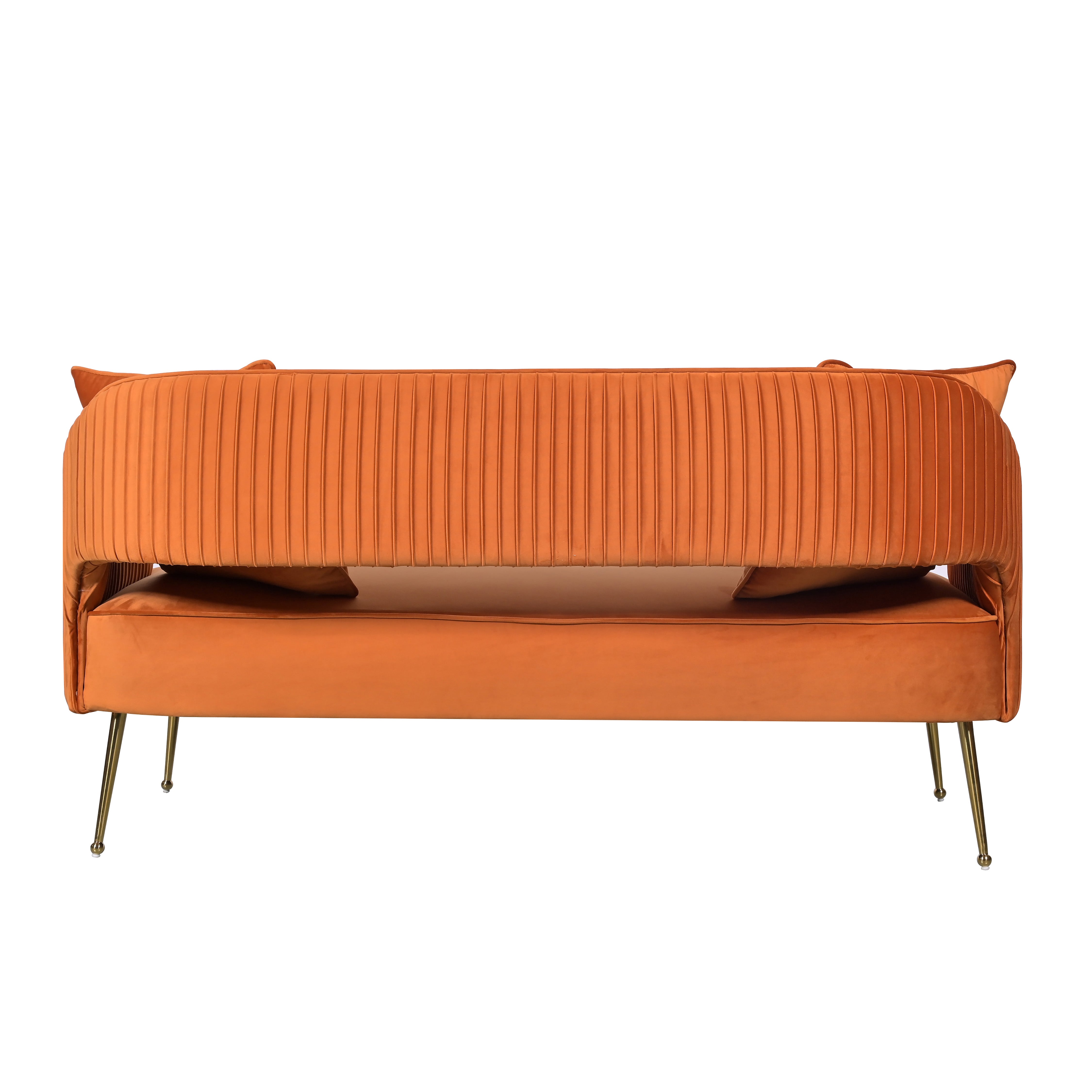 BROWN VELVET MANHATTAN ACCENT SOFA