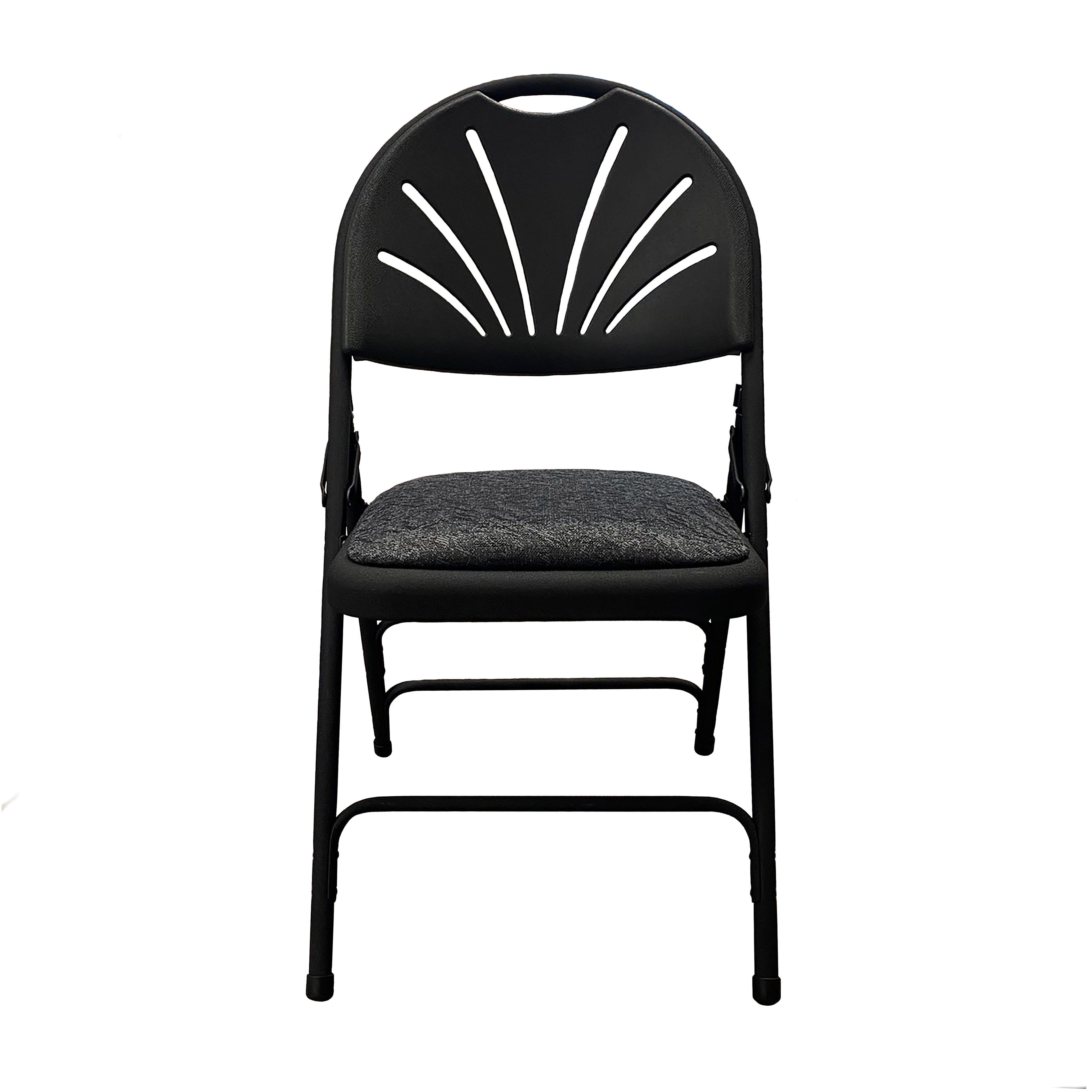 Comfort Series Folding Chair, Black/Black Fabric