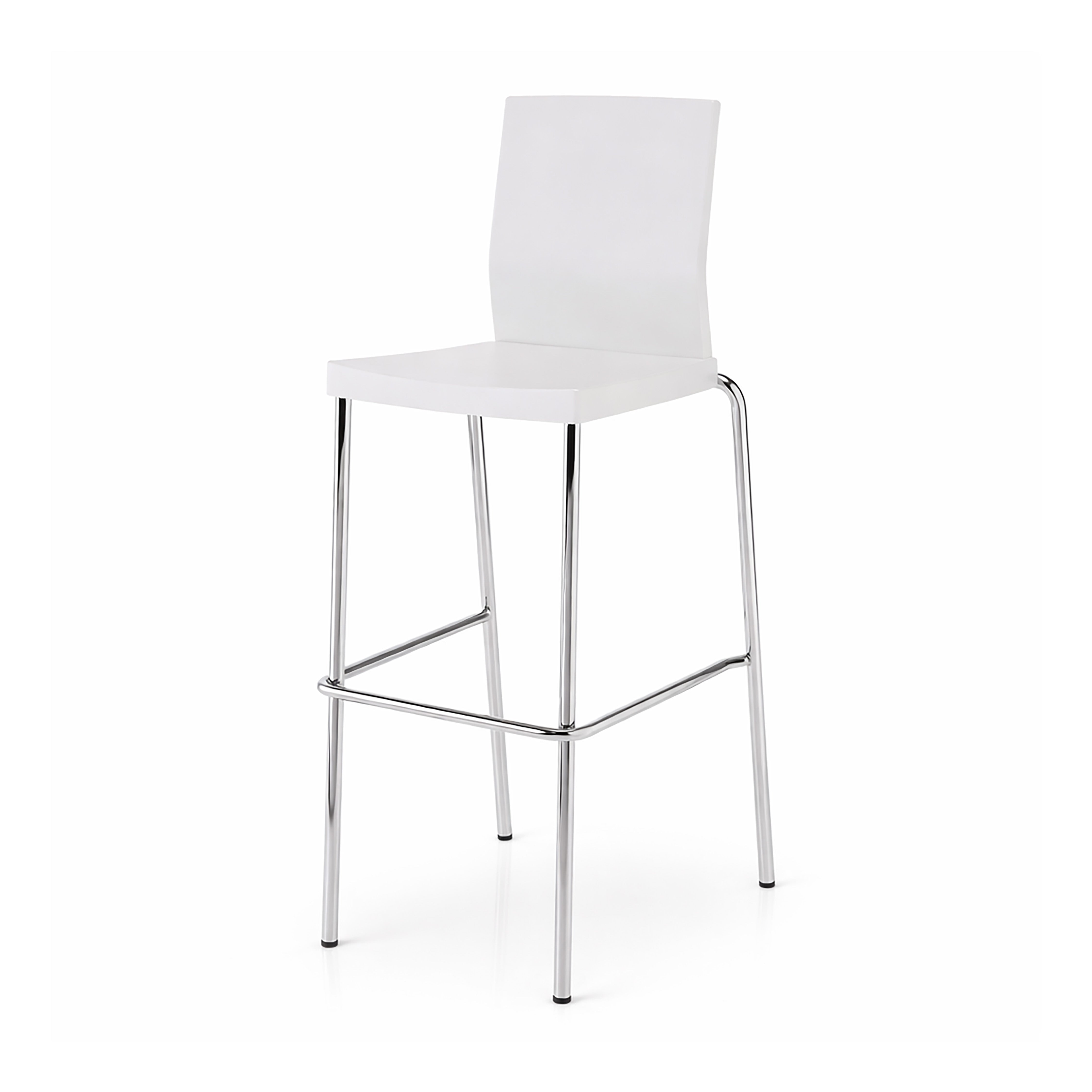 Stool, Stacking White/Chrome c/w Back