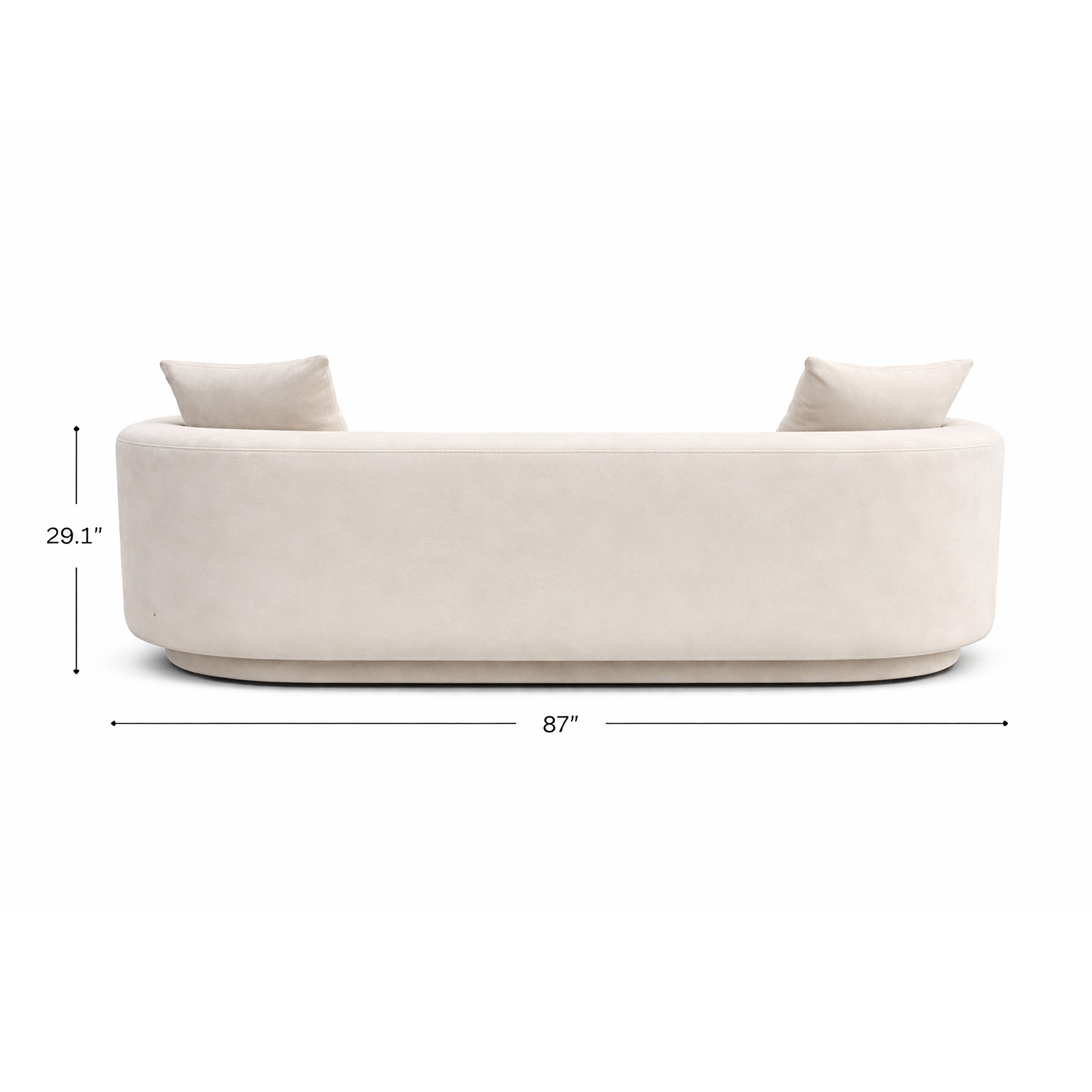 Xander Barrel Sofa, White Velvet