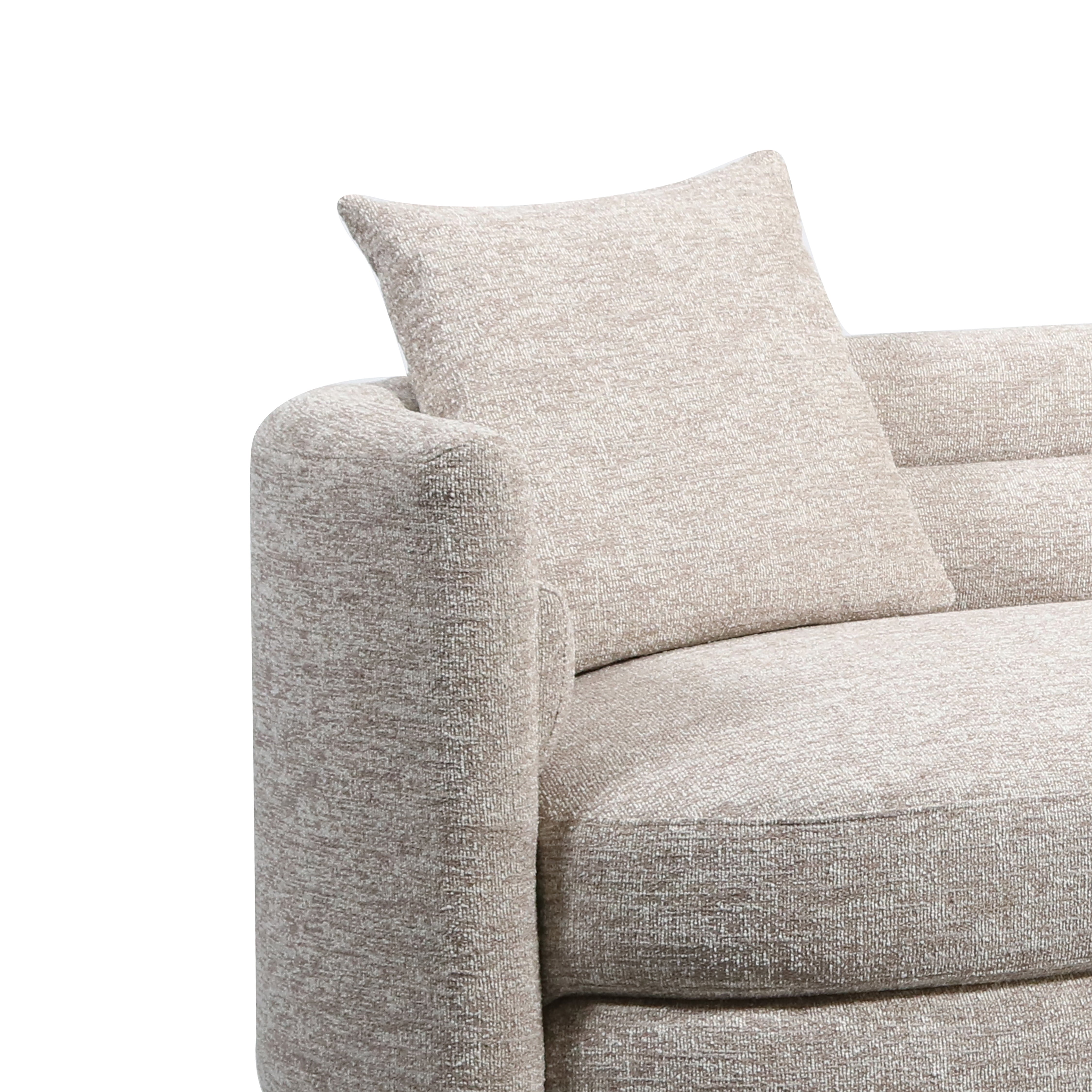 Xander Barrel Sofa, White Velvet