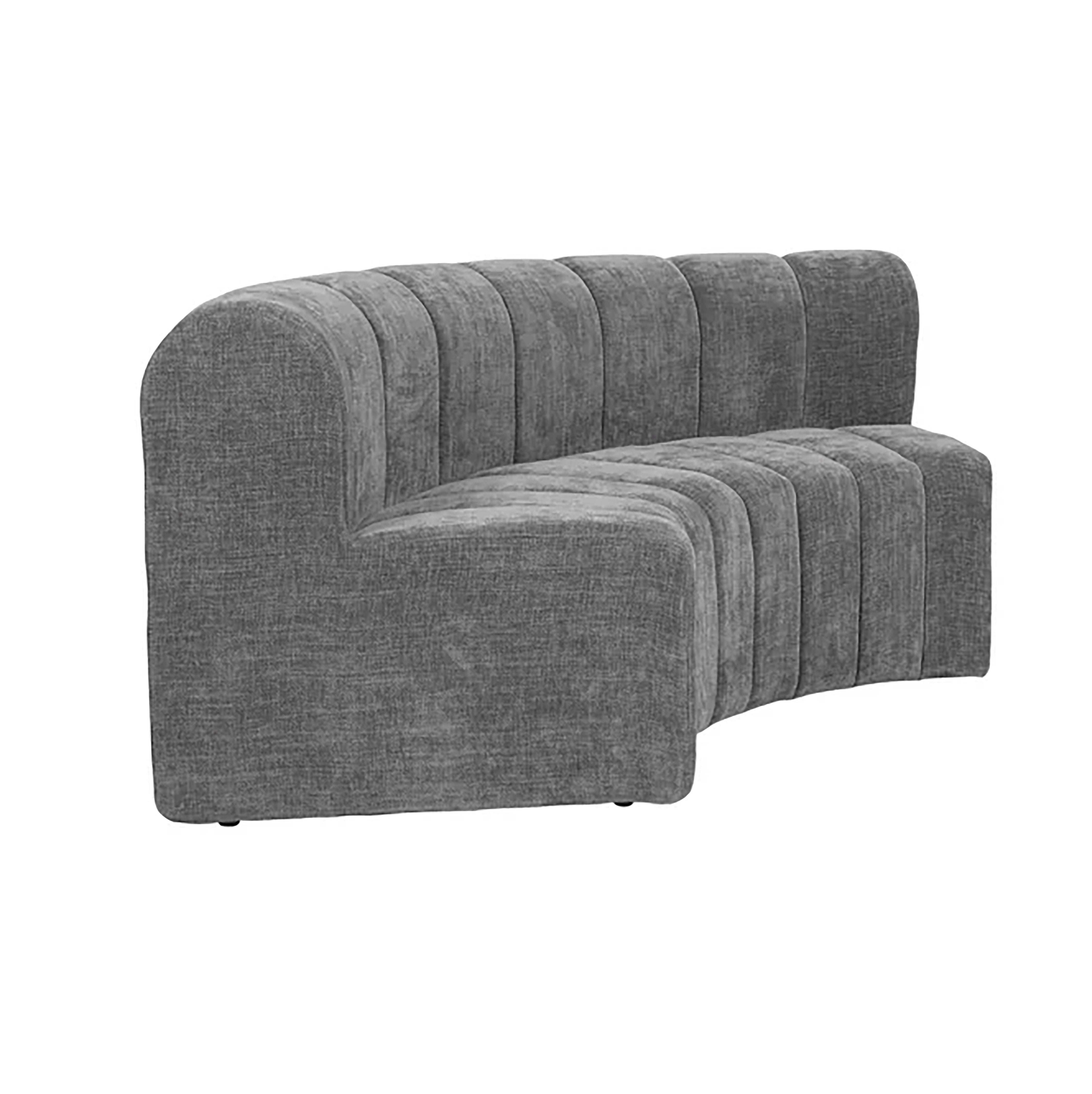 Zetel Inside Corner Sofa Grey Velvet