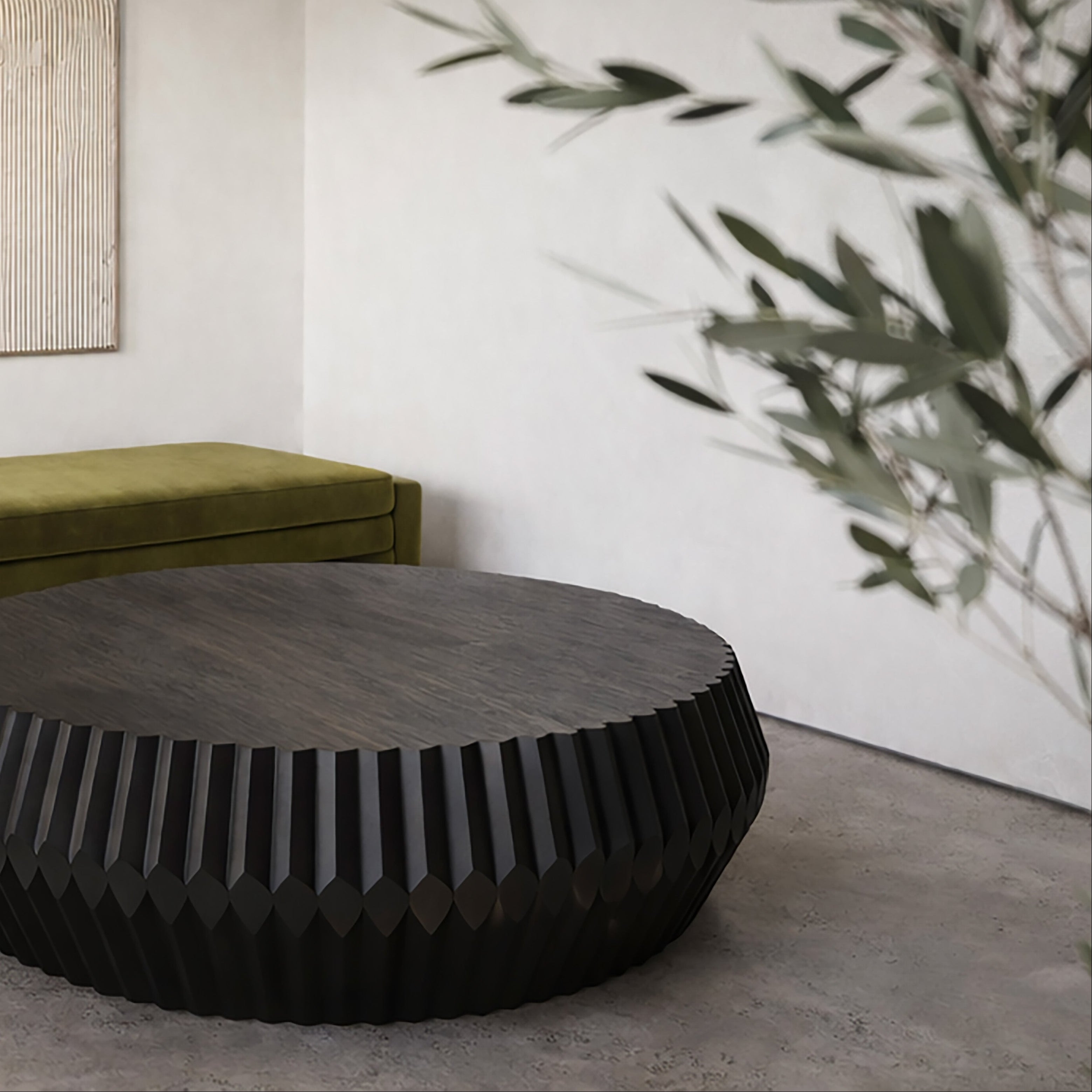 Ebony Fluted Mondo Coffee Table