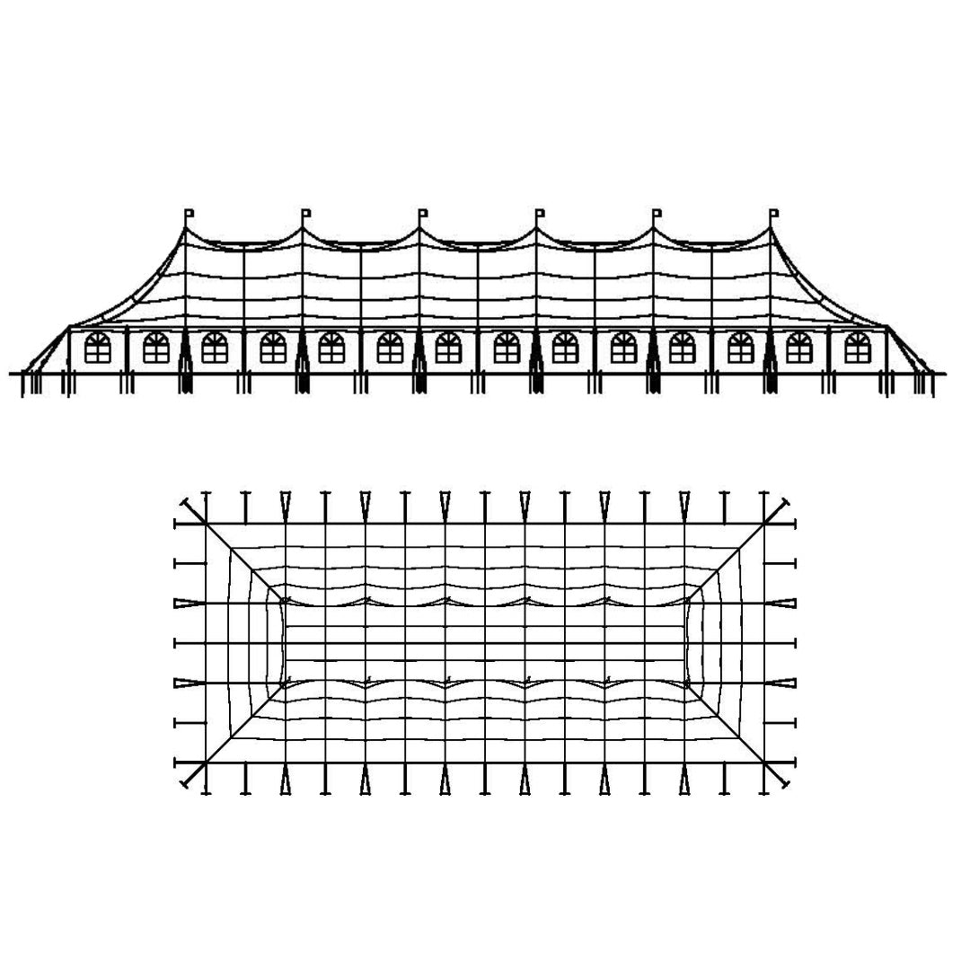 Pole Tent 60' x 140' White