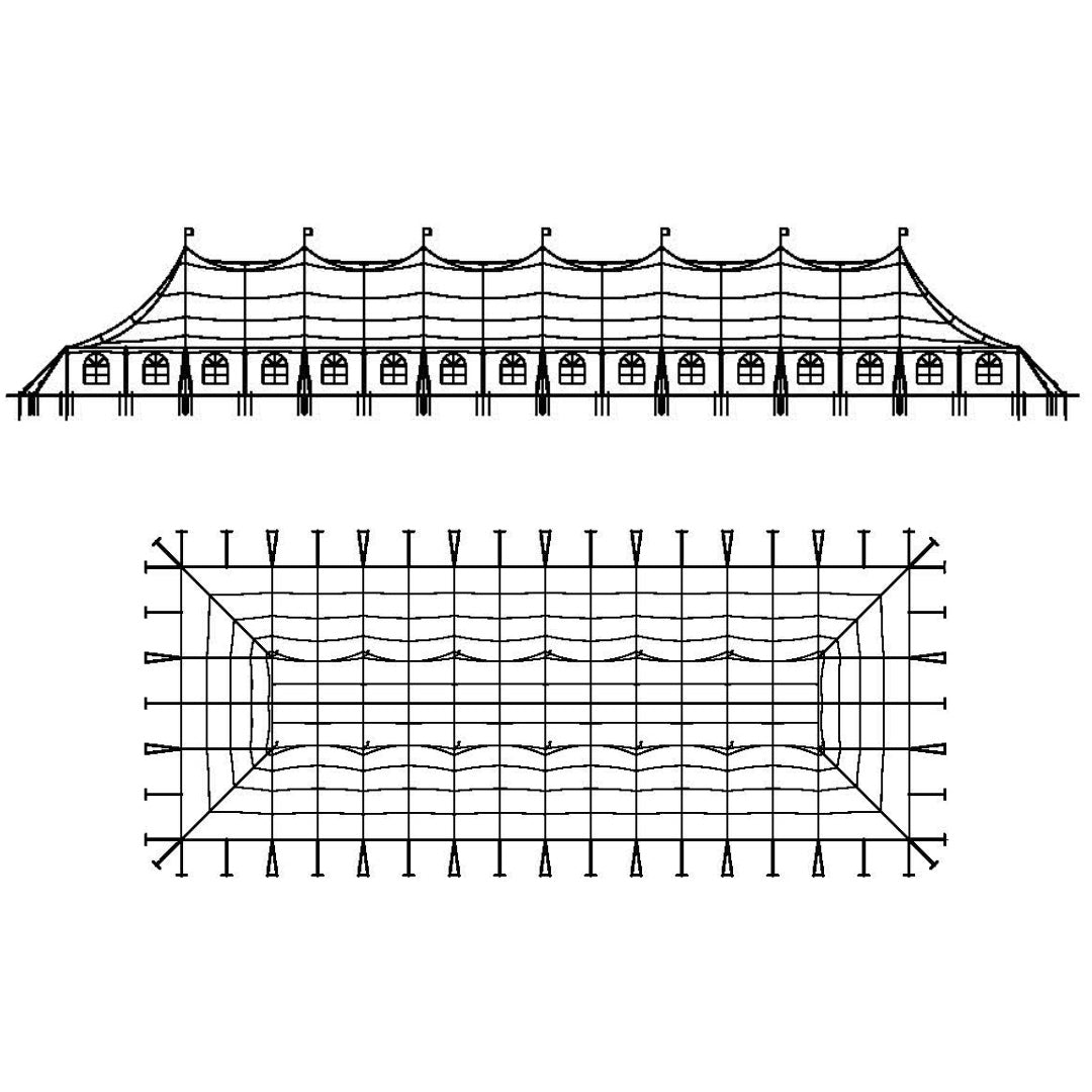 Pole Tent 60' x 160' White
