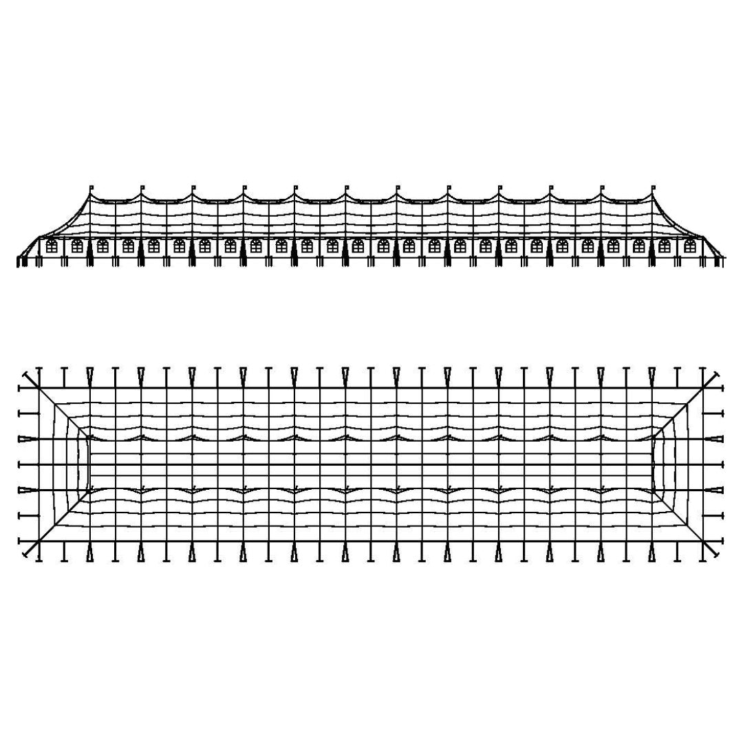 Pole Tent 60' x 260' White