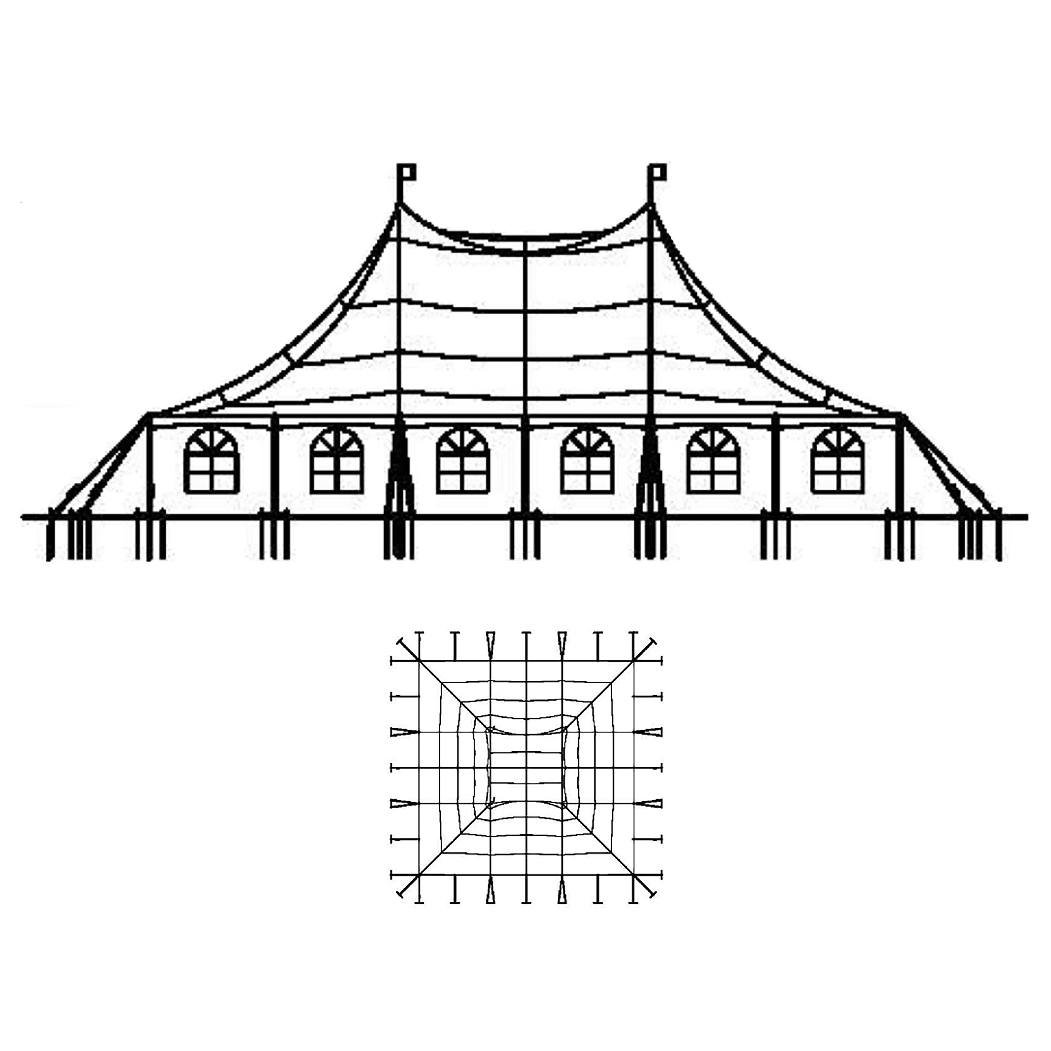 Pole Tent 60' x 60' White