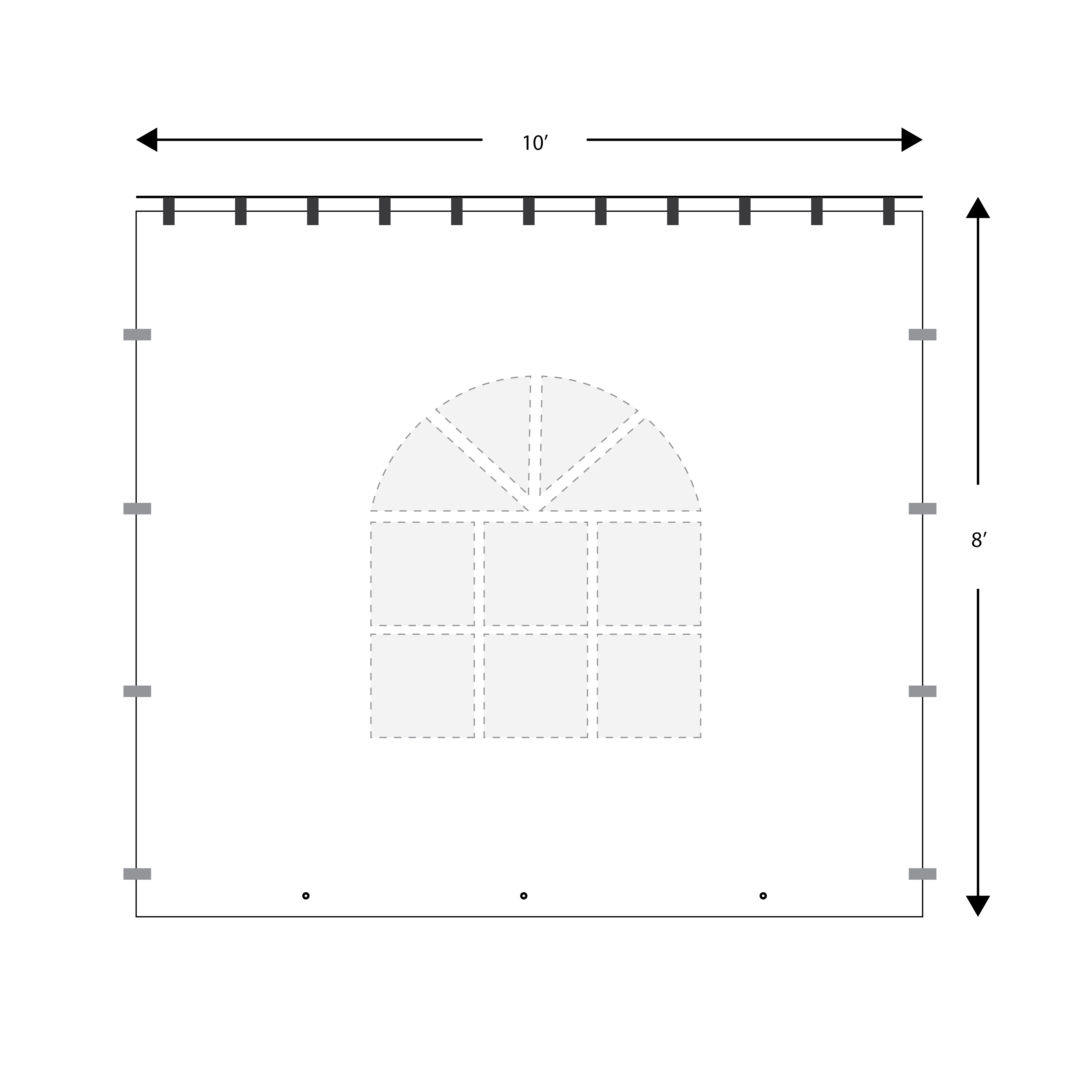Wall, 8' x 10' French Window Standard