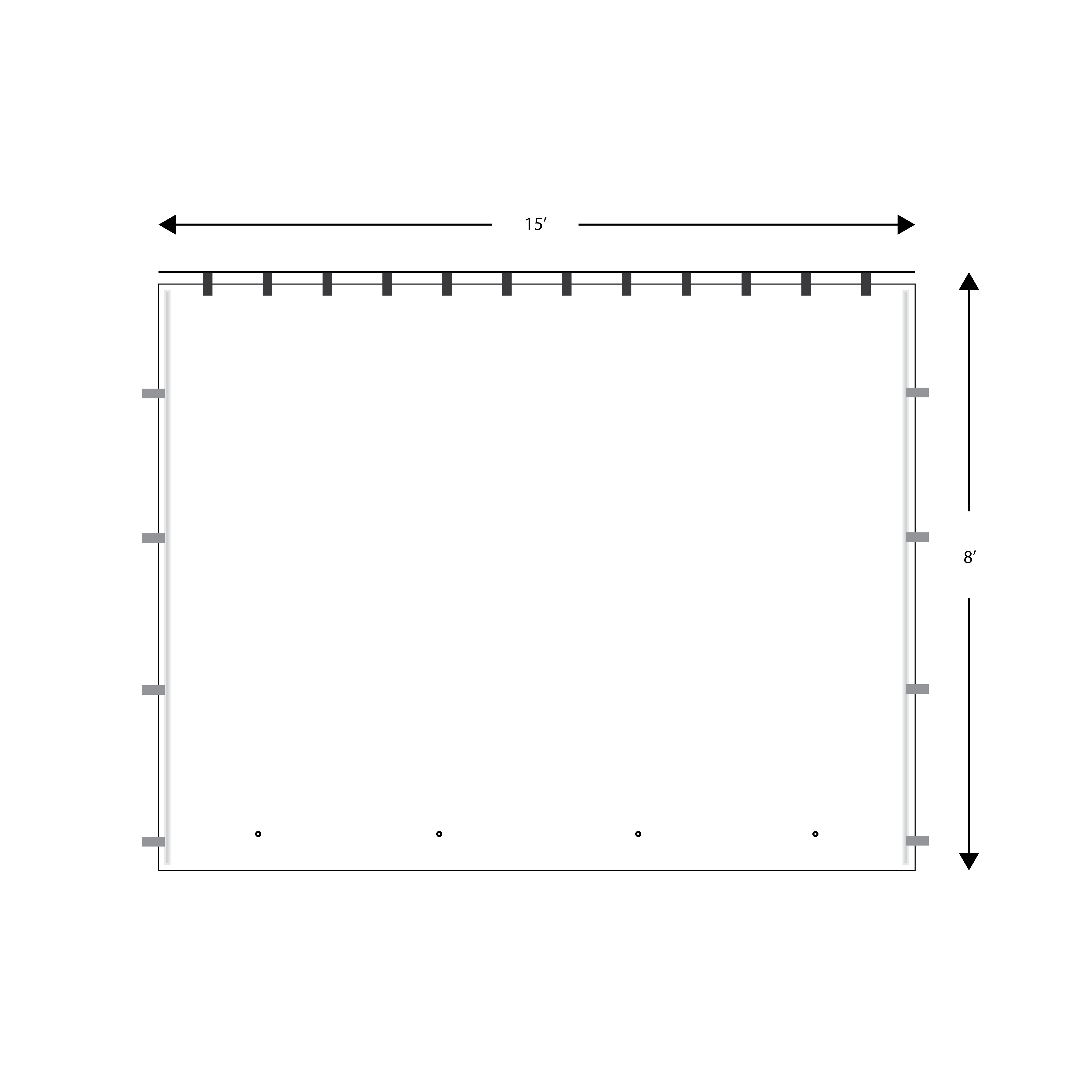 Wall, 8' x 15' Plain Rod Tensioned