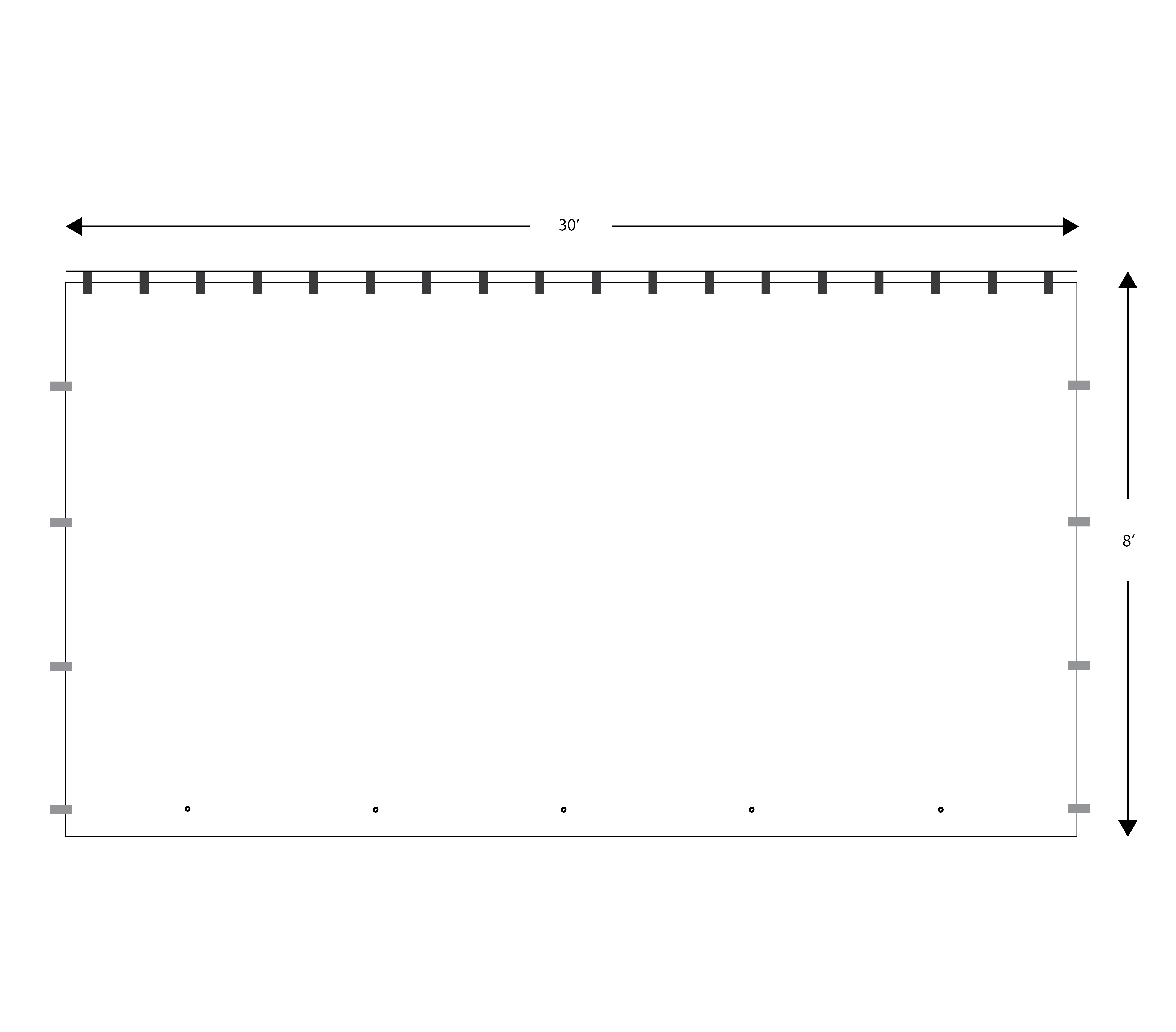 Wall, 8' x 30' Plain Standard