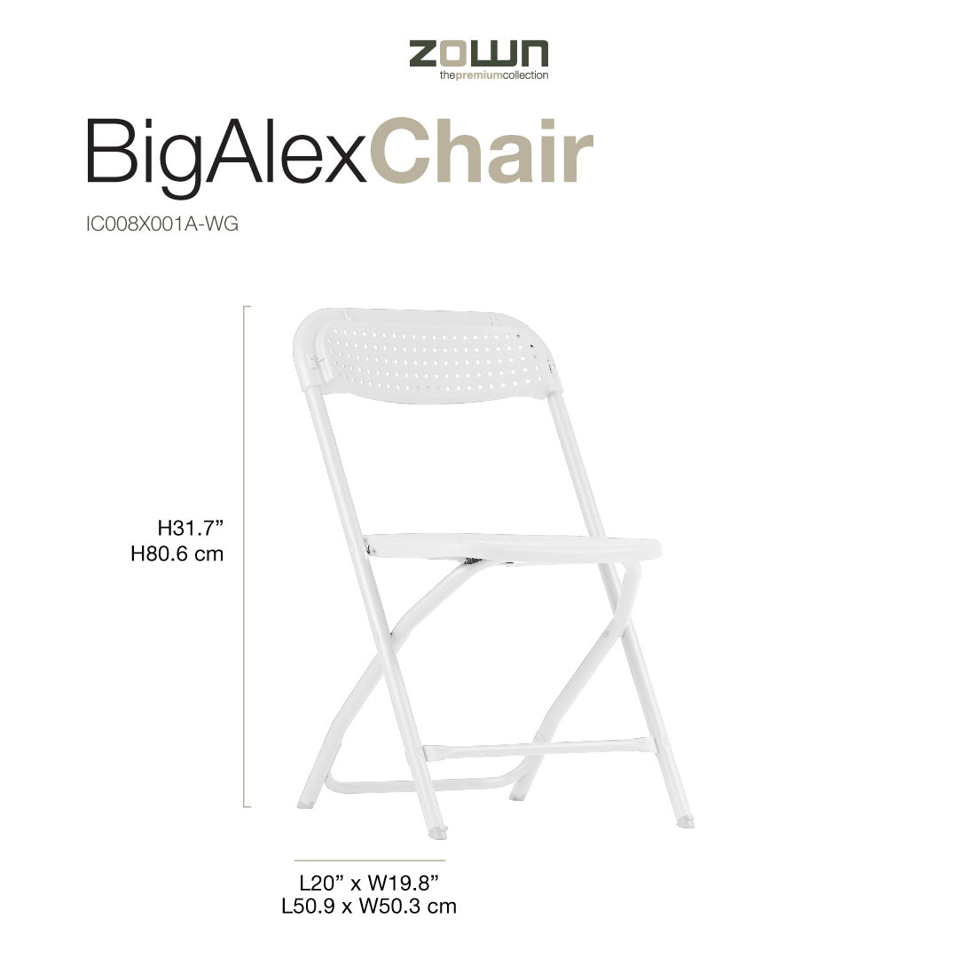 Chair, Big Alex White Heavy Duty
