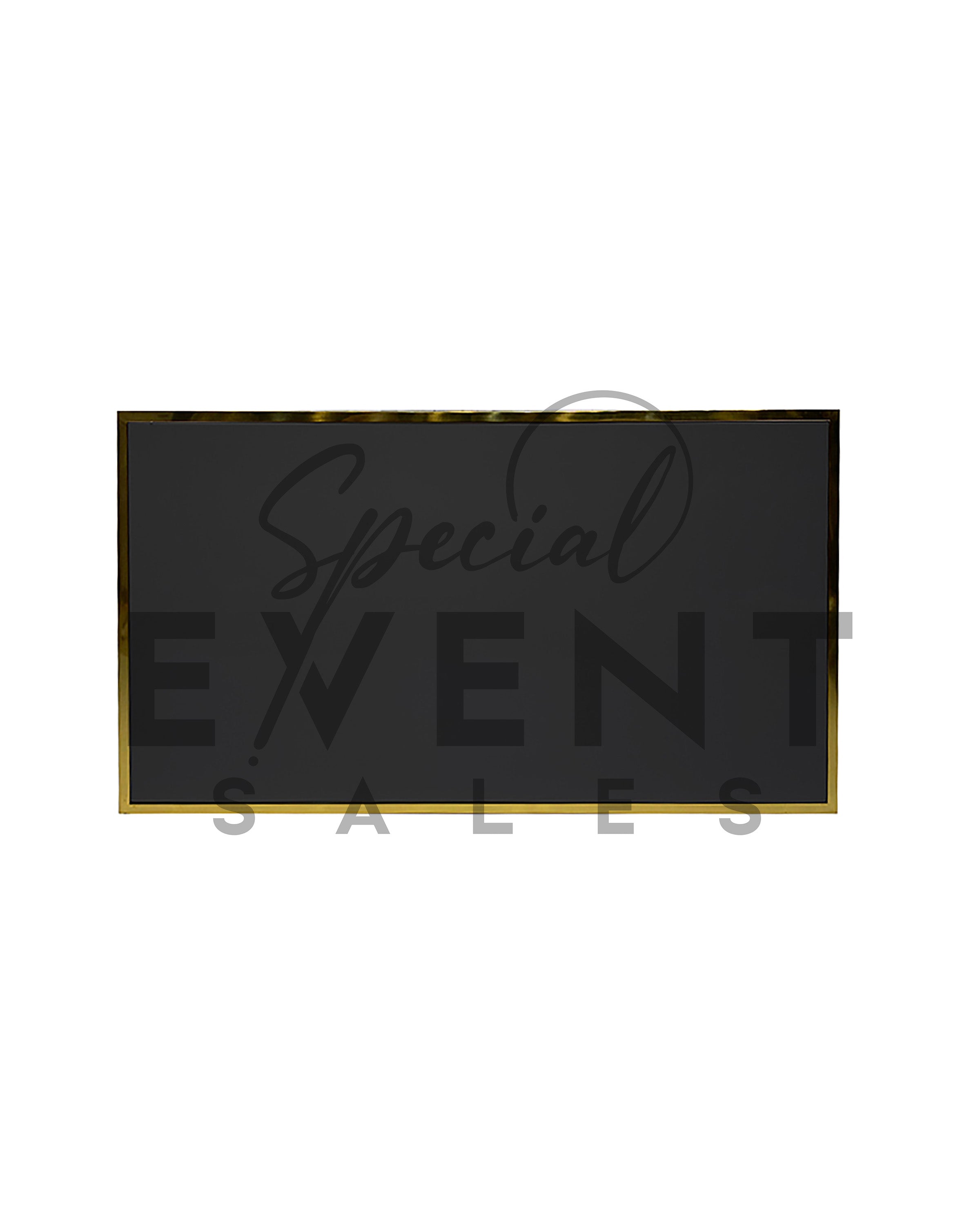 Black acrylic and gold stainless steel edge straight bar for luxury events. 