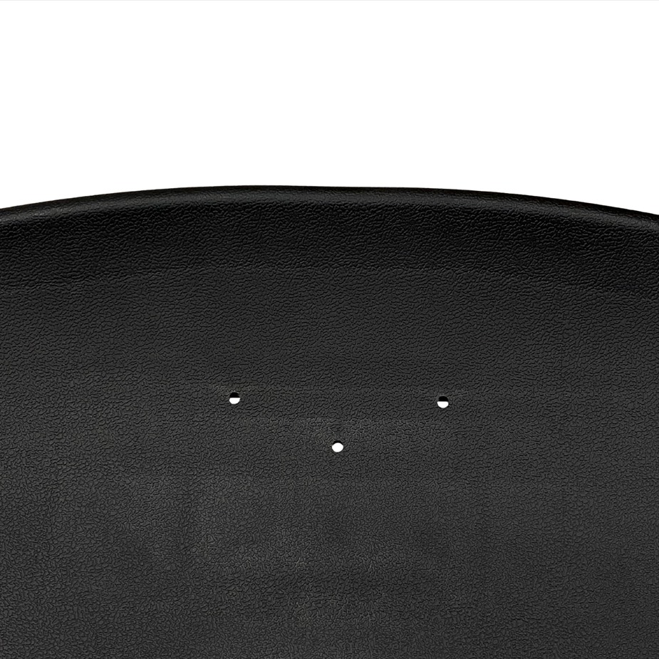 close up of black folding chair