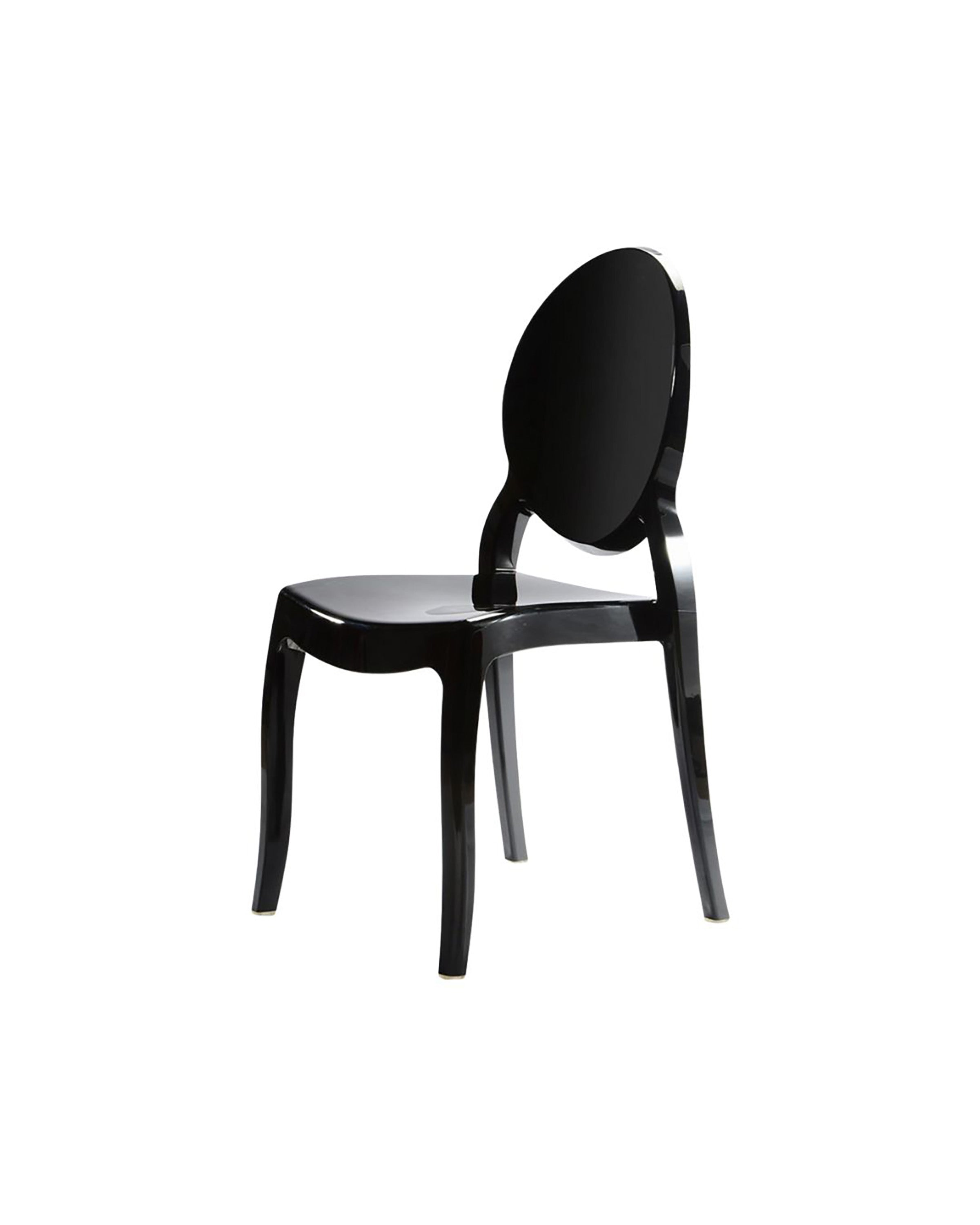 Solid black Ghost resin chair. 