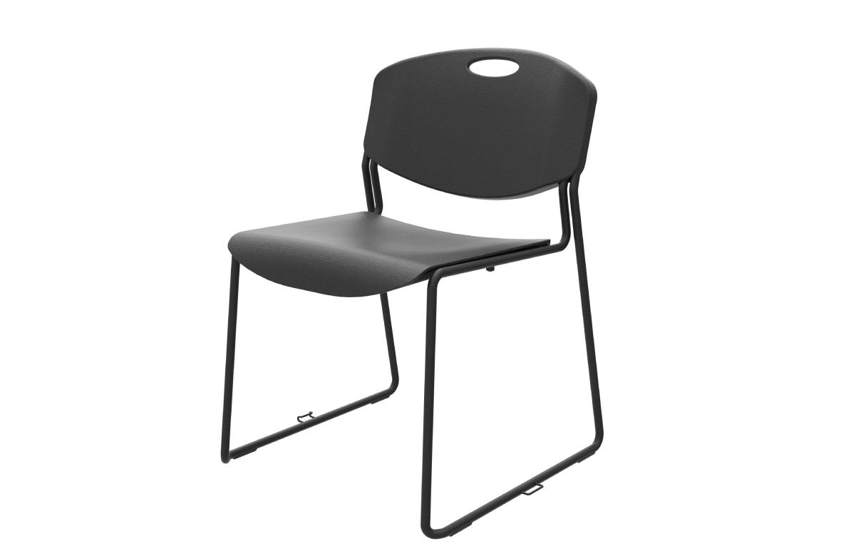 Chair, Bryggen Sled Base Black/Black Plastic