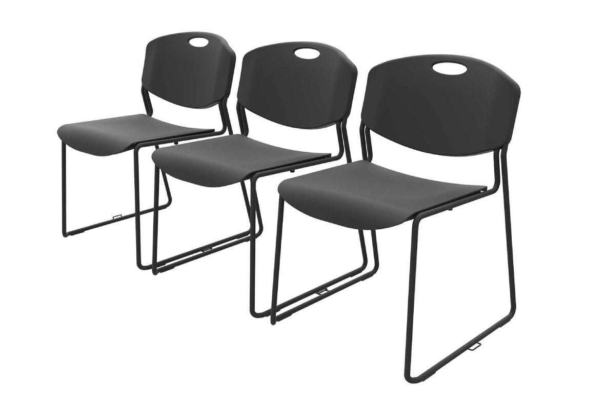 Chair, Bryggen Sled Base Black/Black Plastic