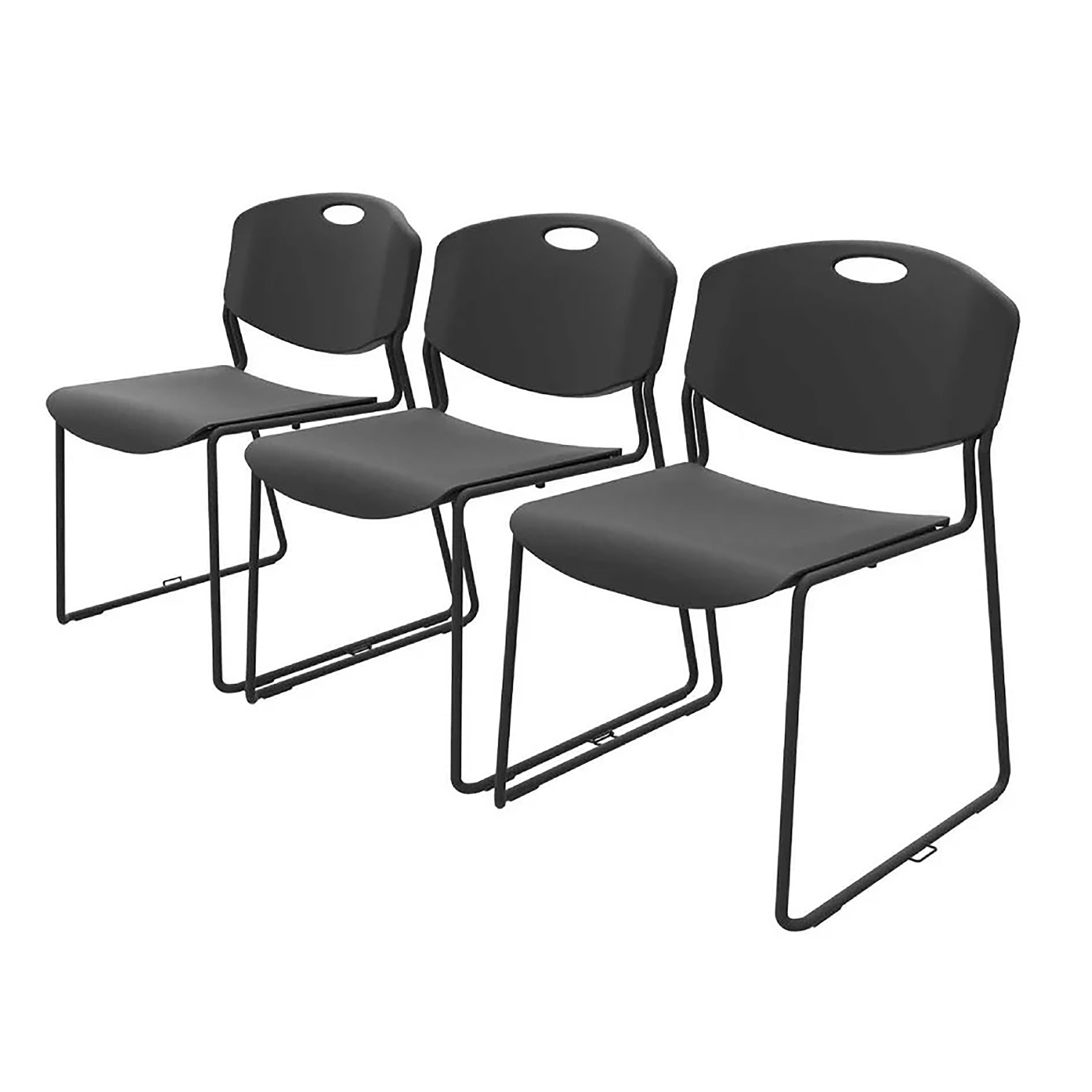 Chair, Bryggen Sled Base Black/Black Plastic