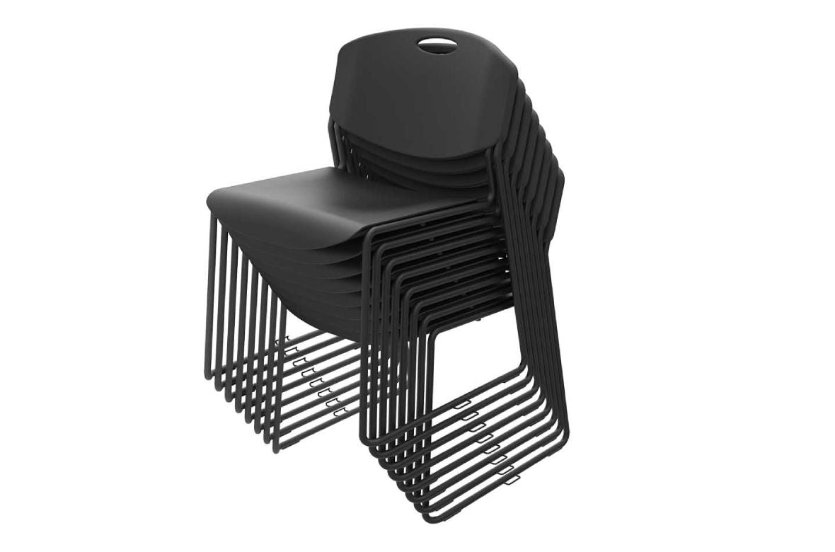 Chair, Bryggen Sled Base Black/Black Plastic