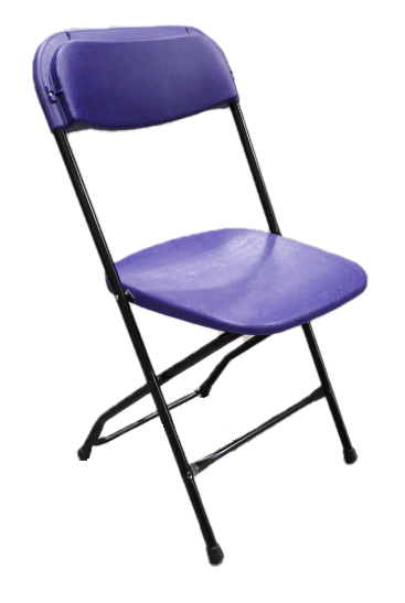 Chair, Folding Purple Seat & Black Frame