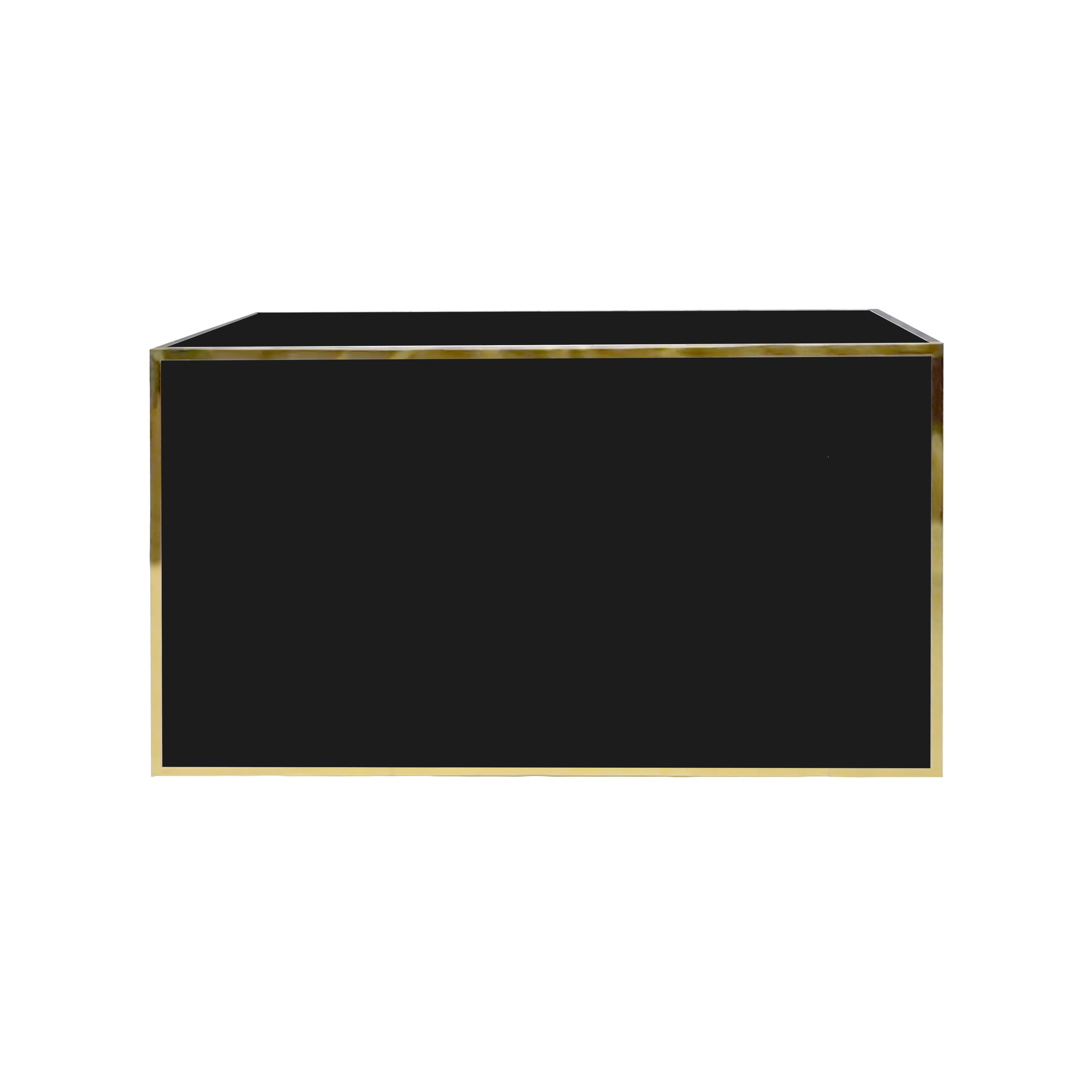 Black acrylic bar with gold trim