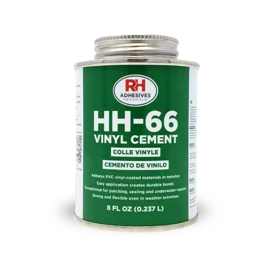 Can of HH-66 Vinyl Cement with RH Adhesives used to repair tents and other vinyl. 