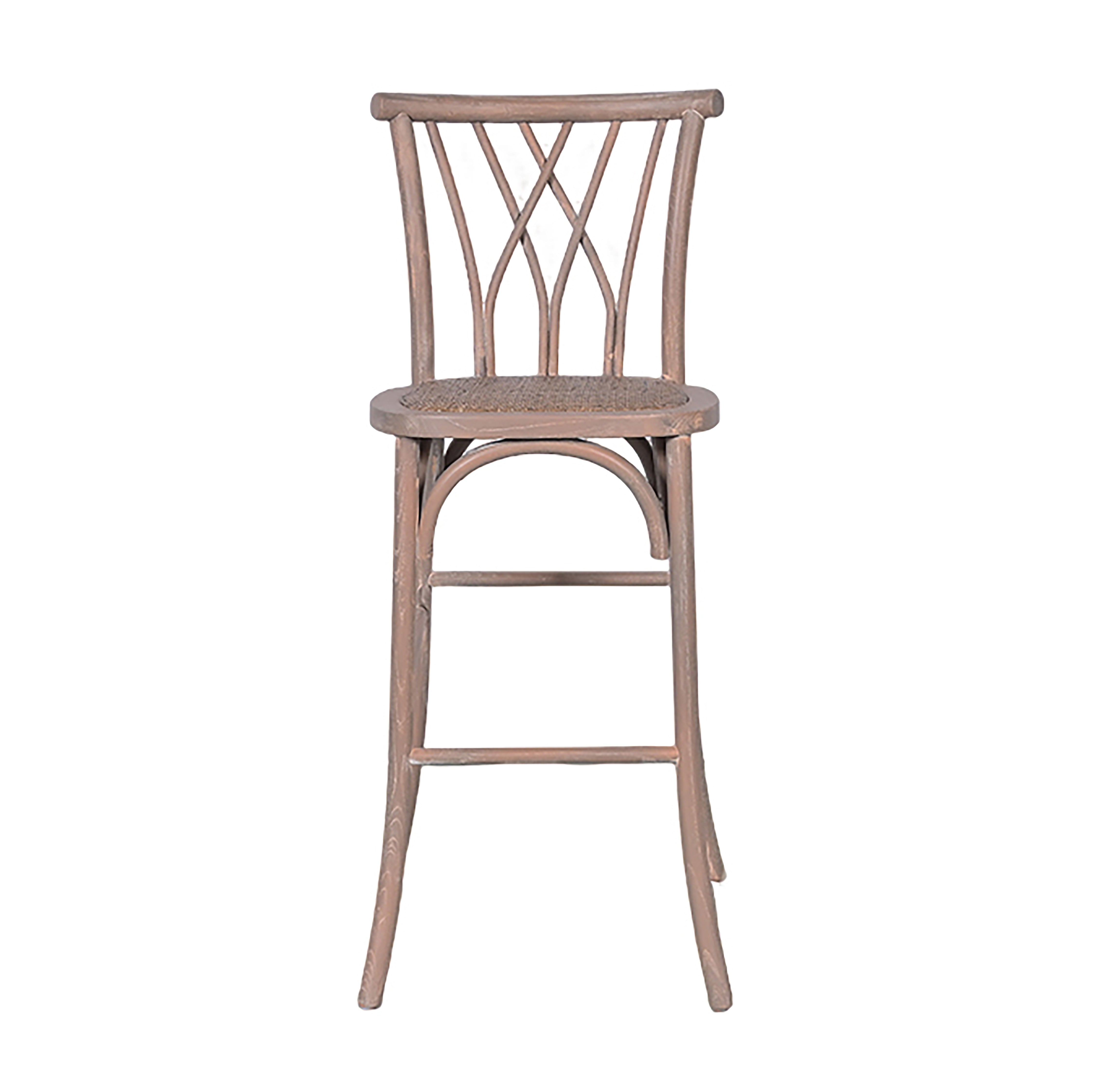RATTAN WOOD SEAT BAR STOOL