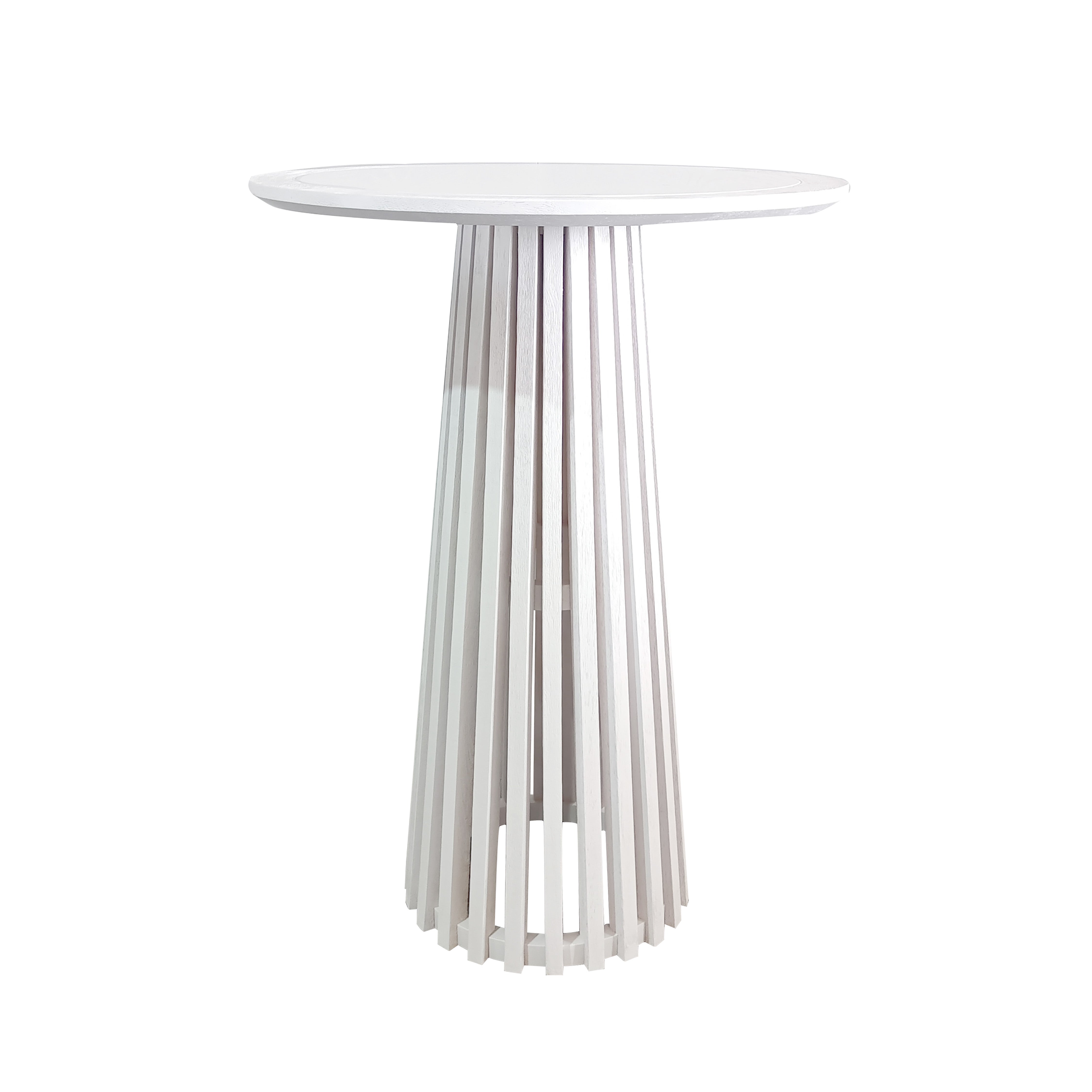 Matte White Slatted Cocktail Table