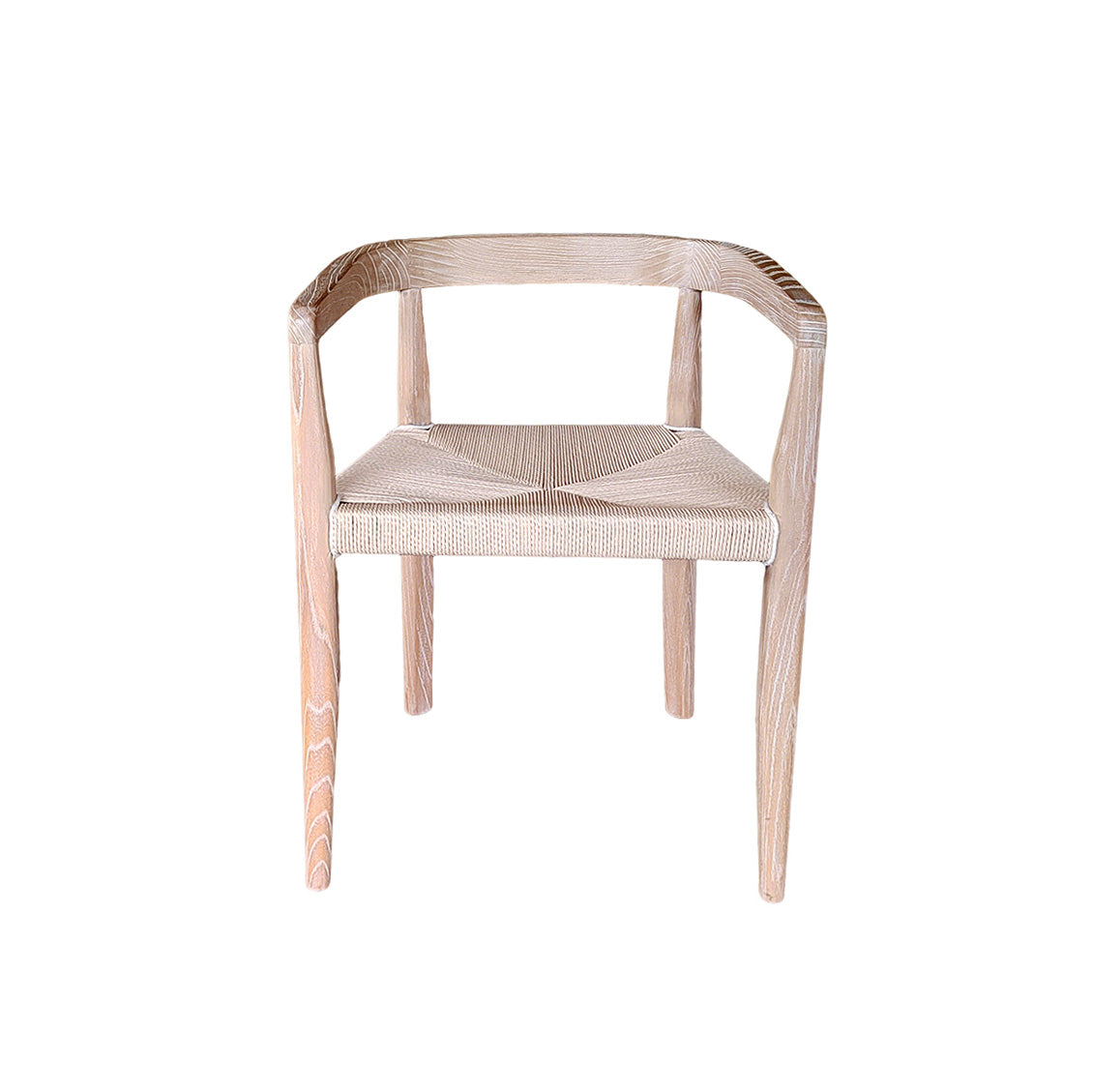 NATURAL WOOD RATTAN DINING CHAIR
