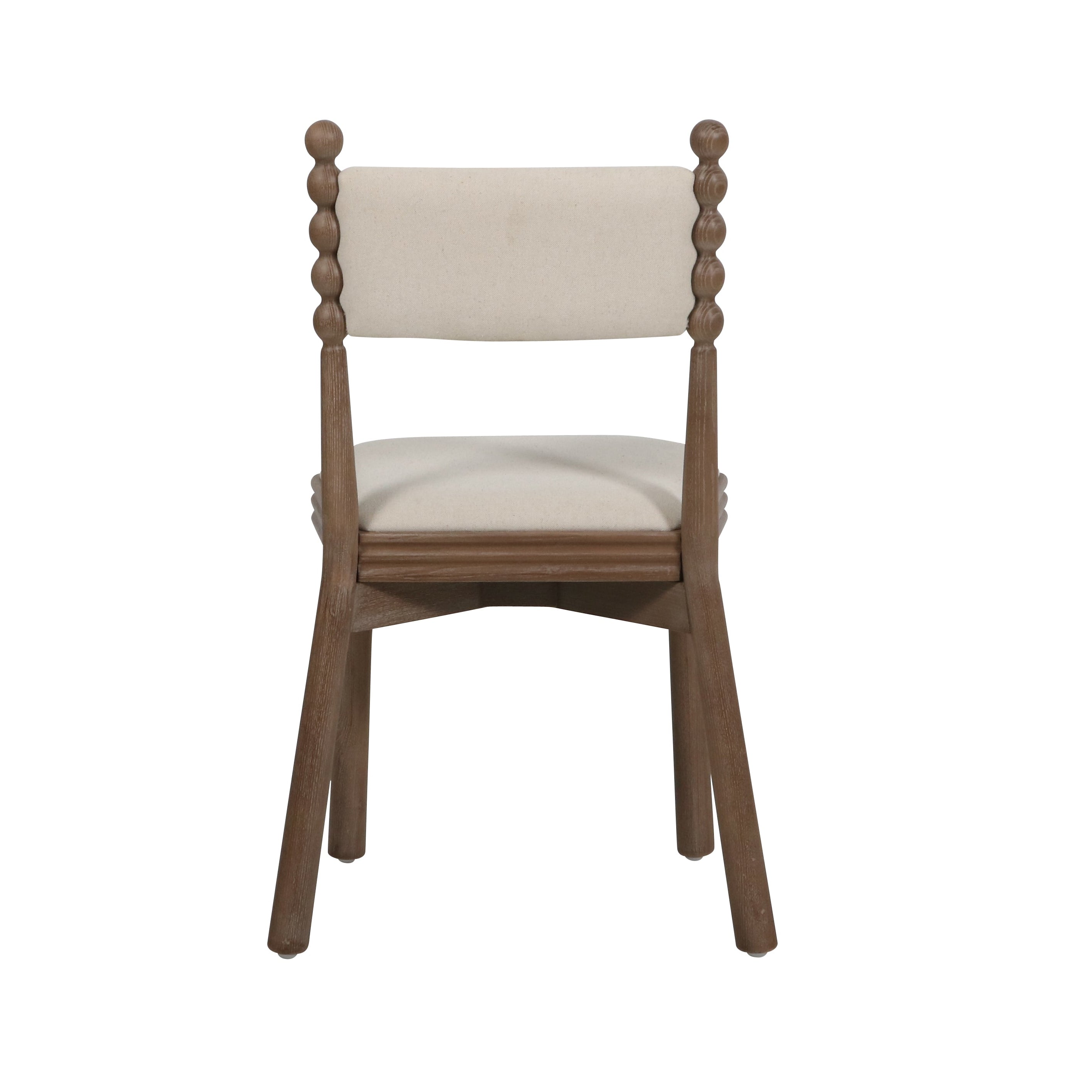 Bobbin Dining Chair With White Linen Seat