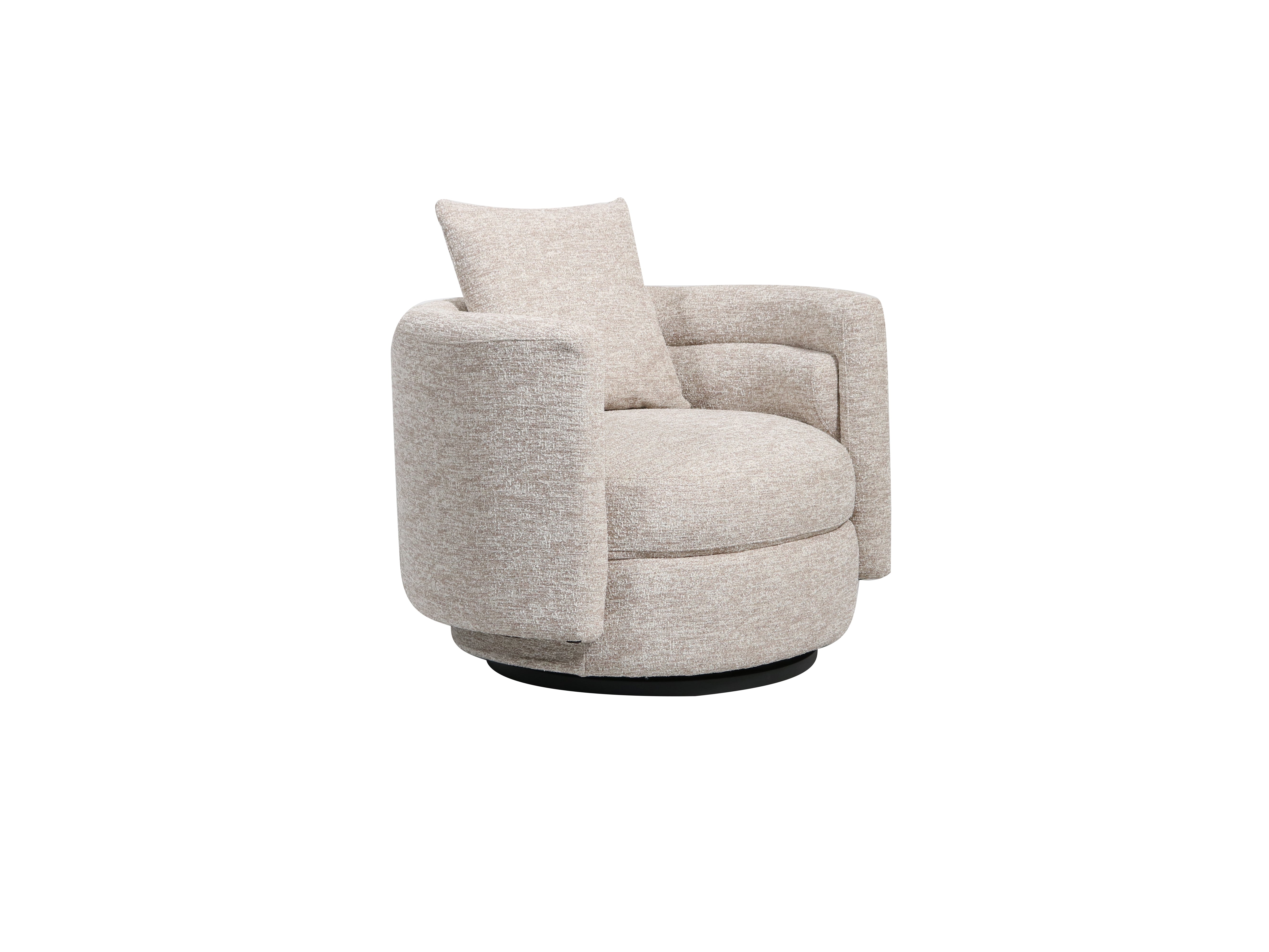 Xander Barrel Chair, White Velvet