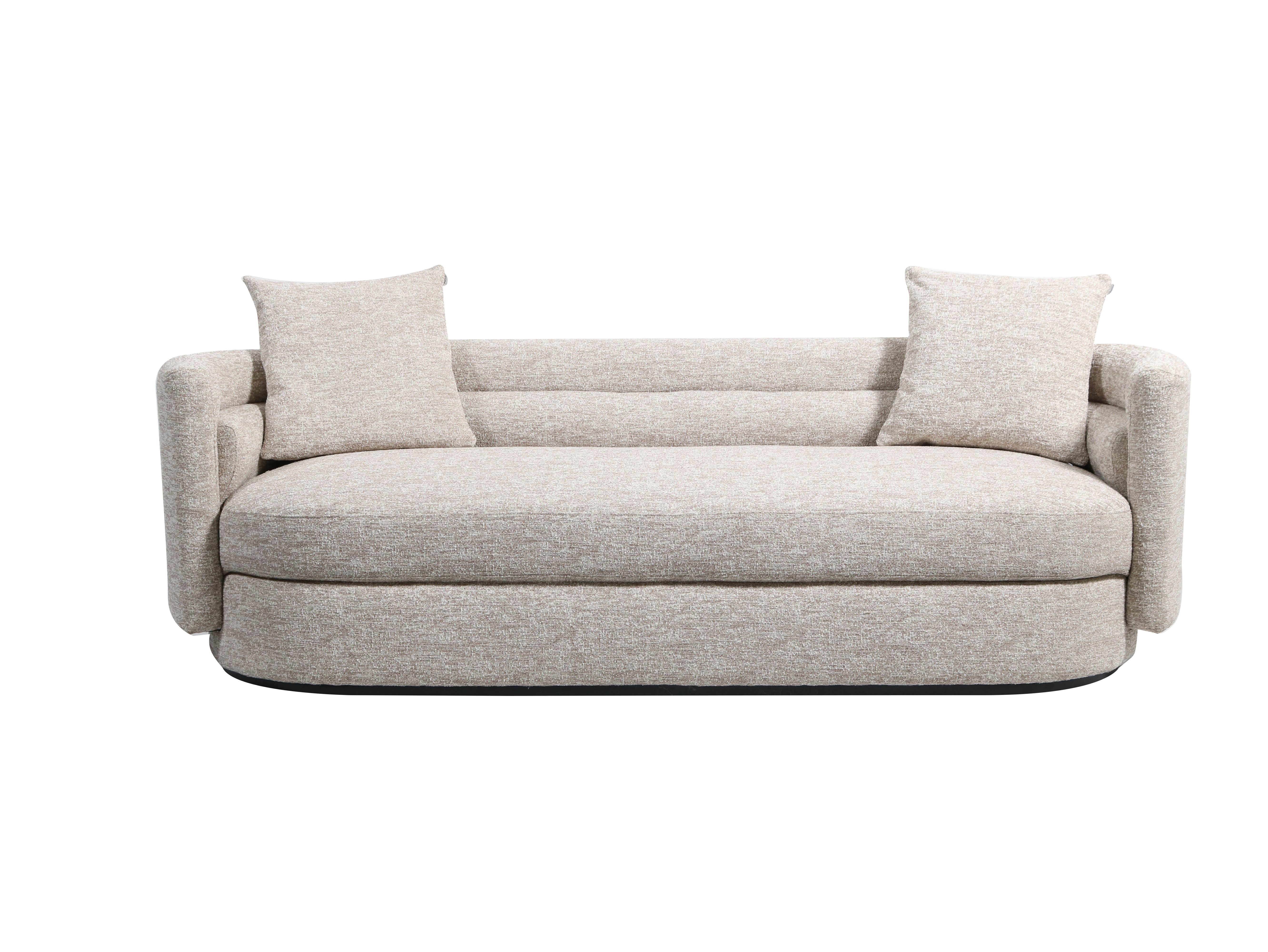 Xander Barrel Sofa, White Velvet