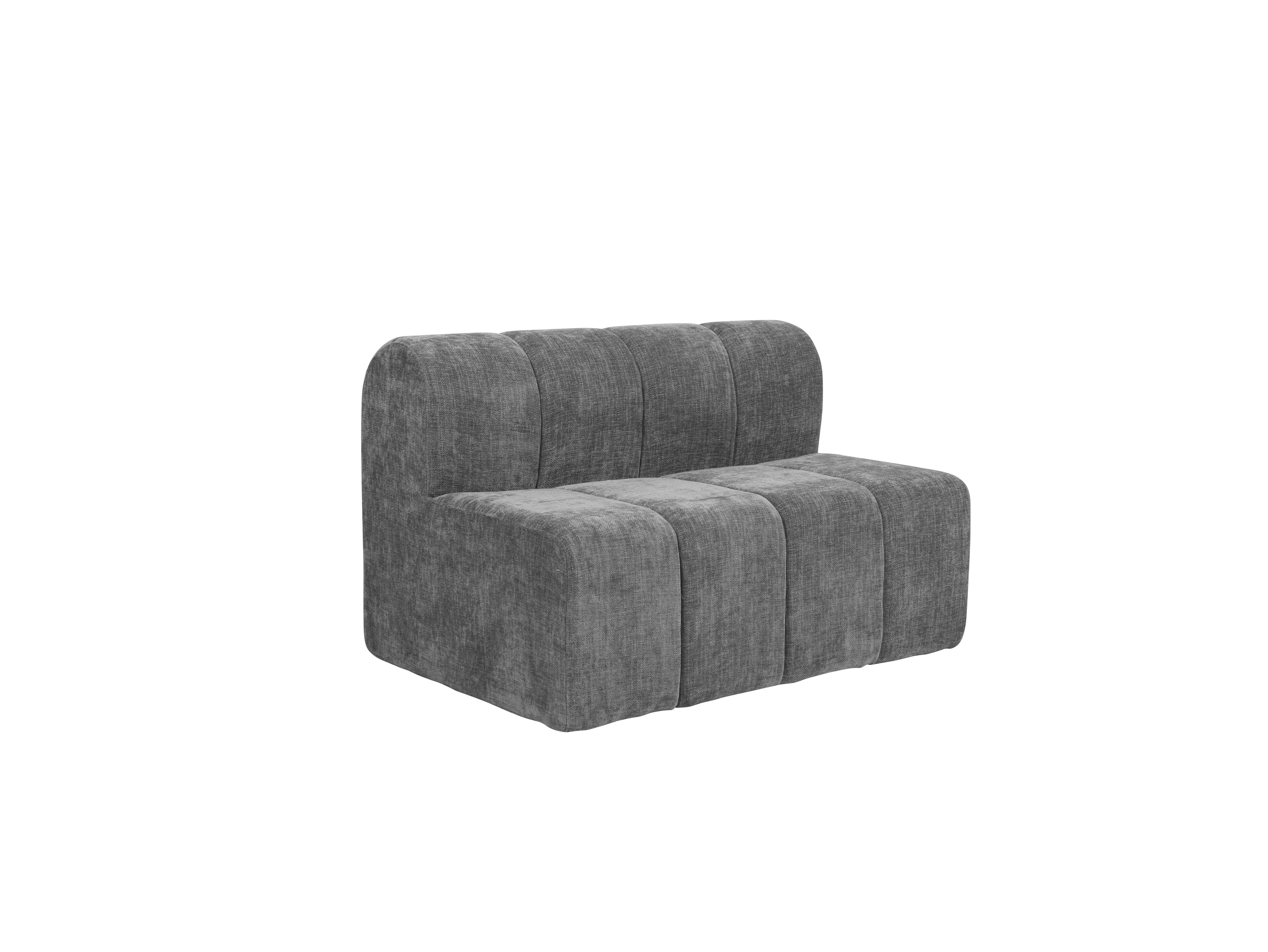 Zetel Rectangle Sofa Grey Velvet