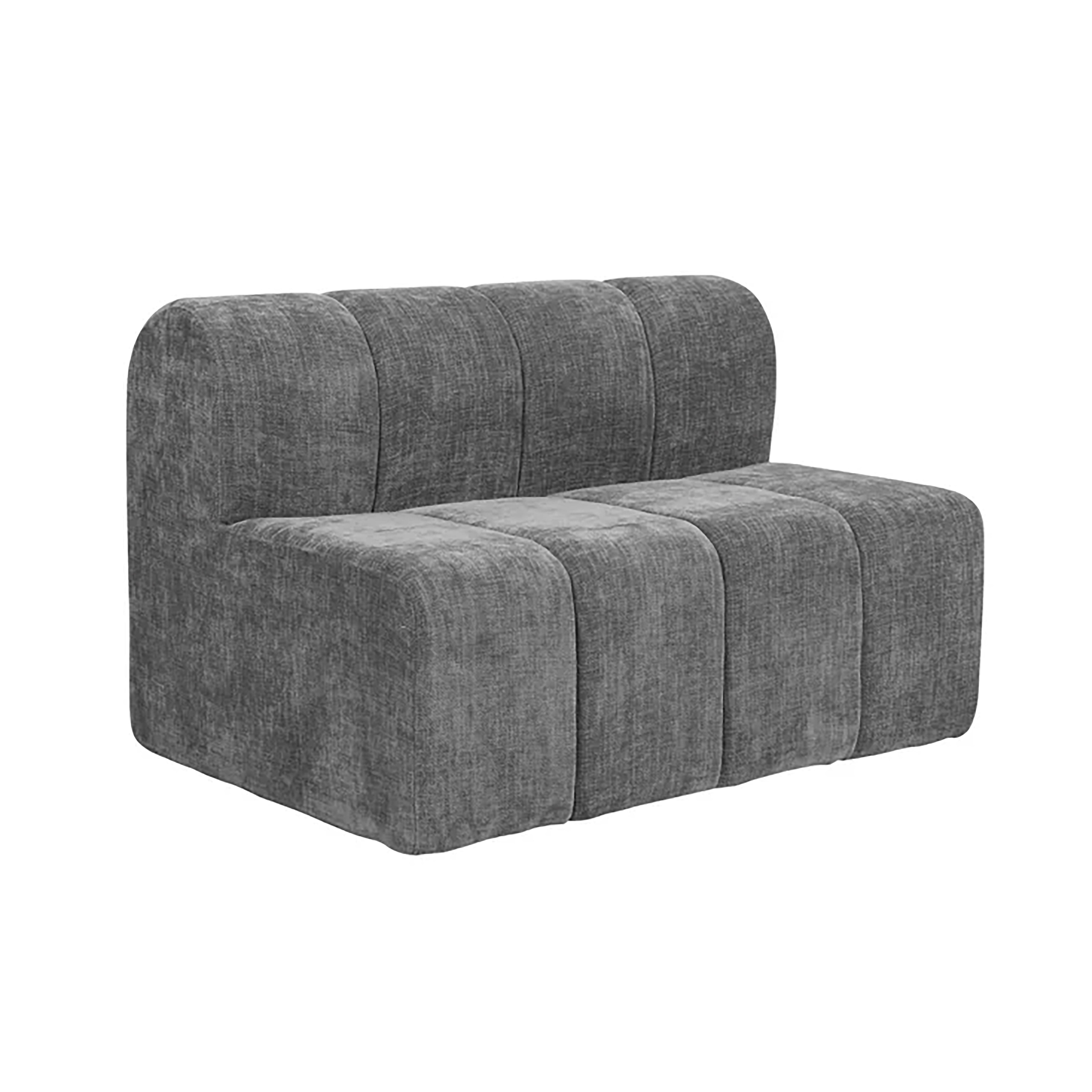 Zetel Rectangle Sofa Grey Velvet