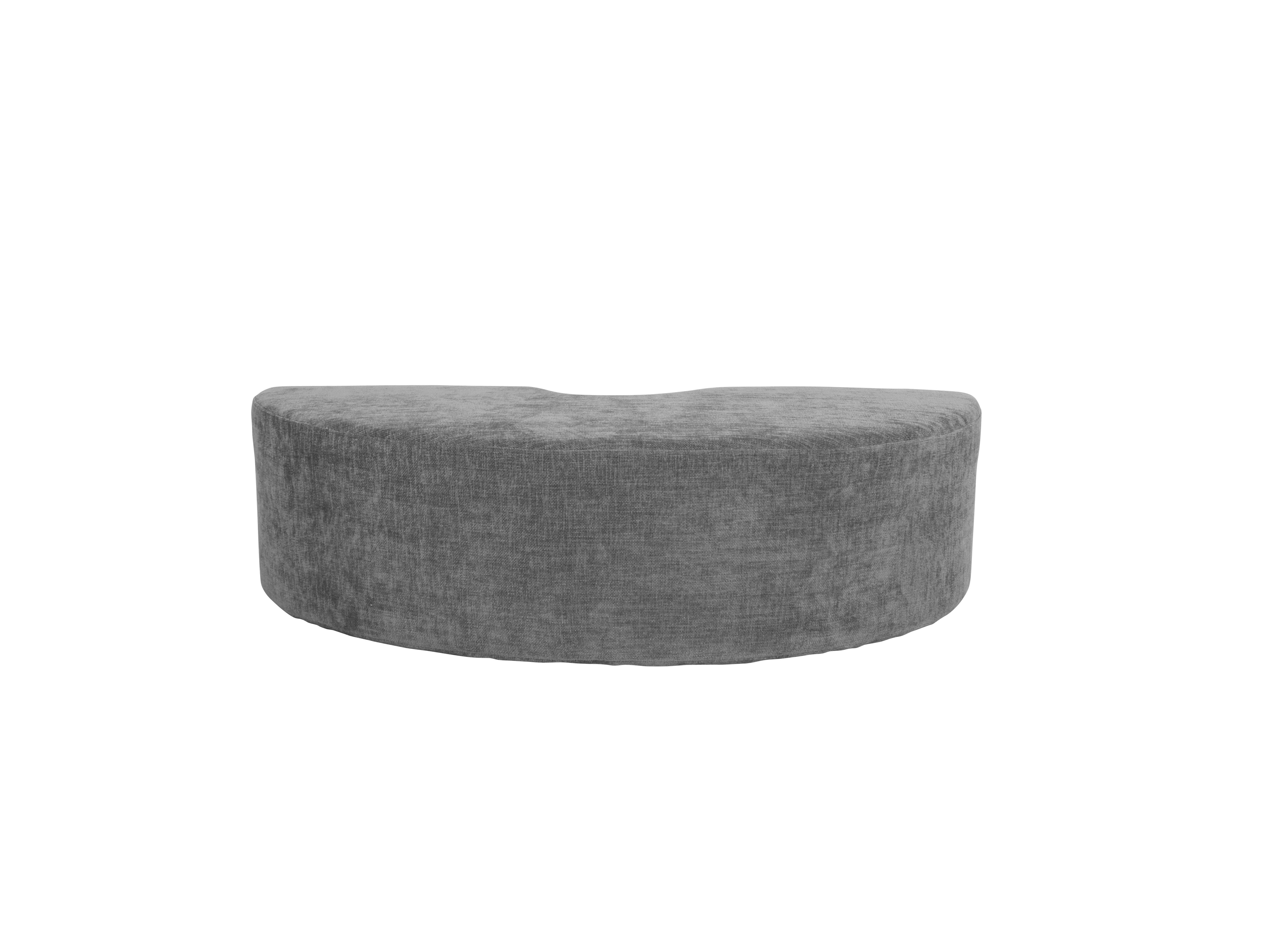 Zetel Outside Corner Ottoman Grey Velvet