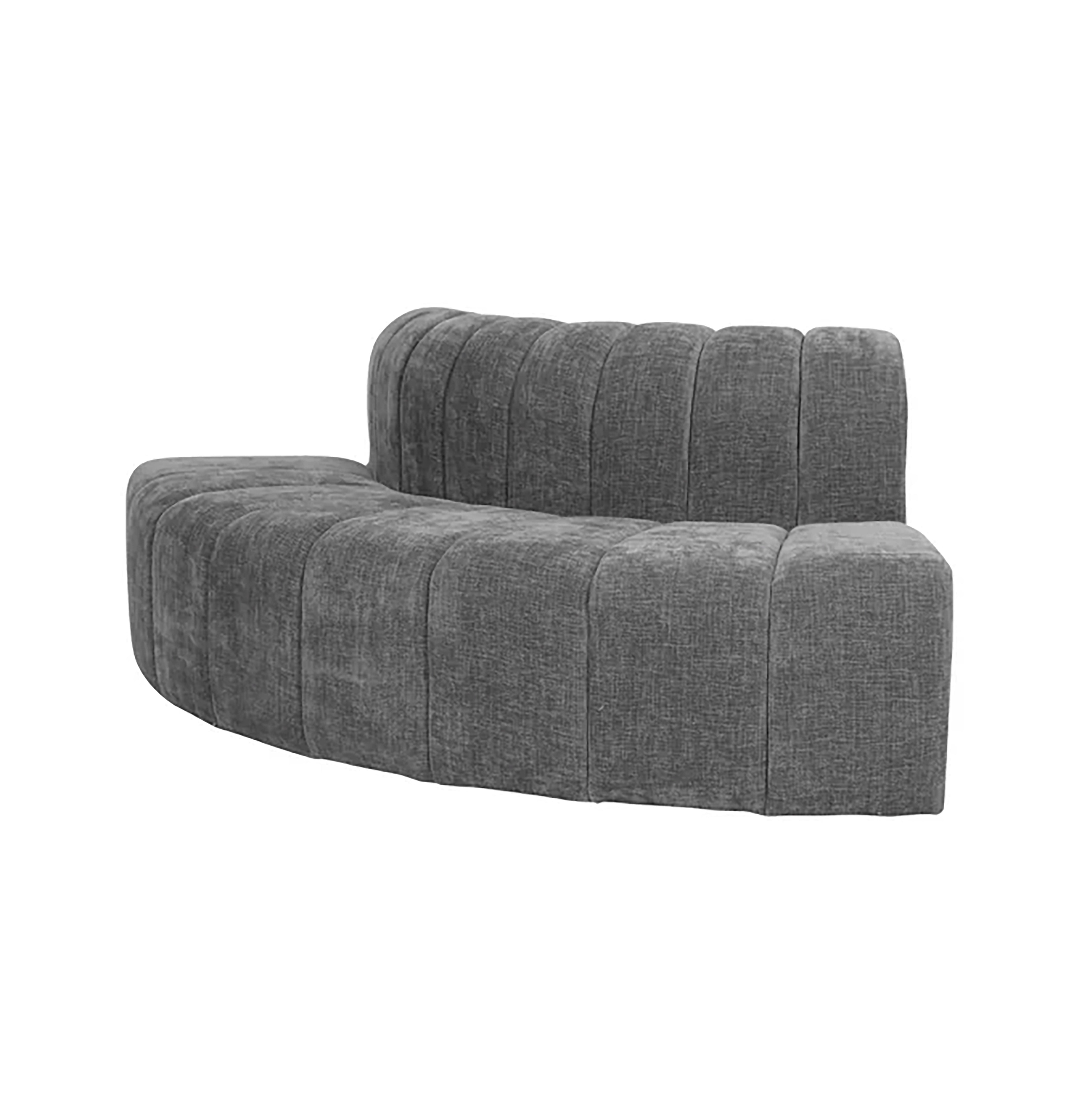 Zetel Outside Corner Sofa Grey Velvet