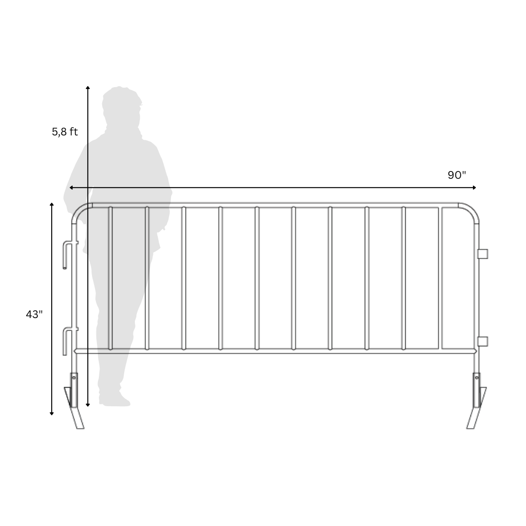 Galvanized Fence Panel, 90" L X 43" H