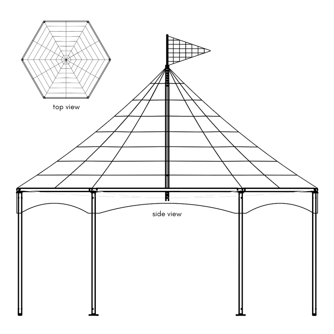 Marquee Tent, Hexagon 17' X 20'