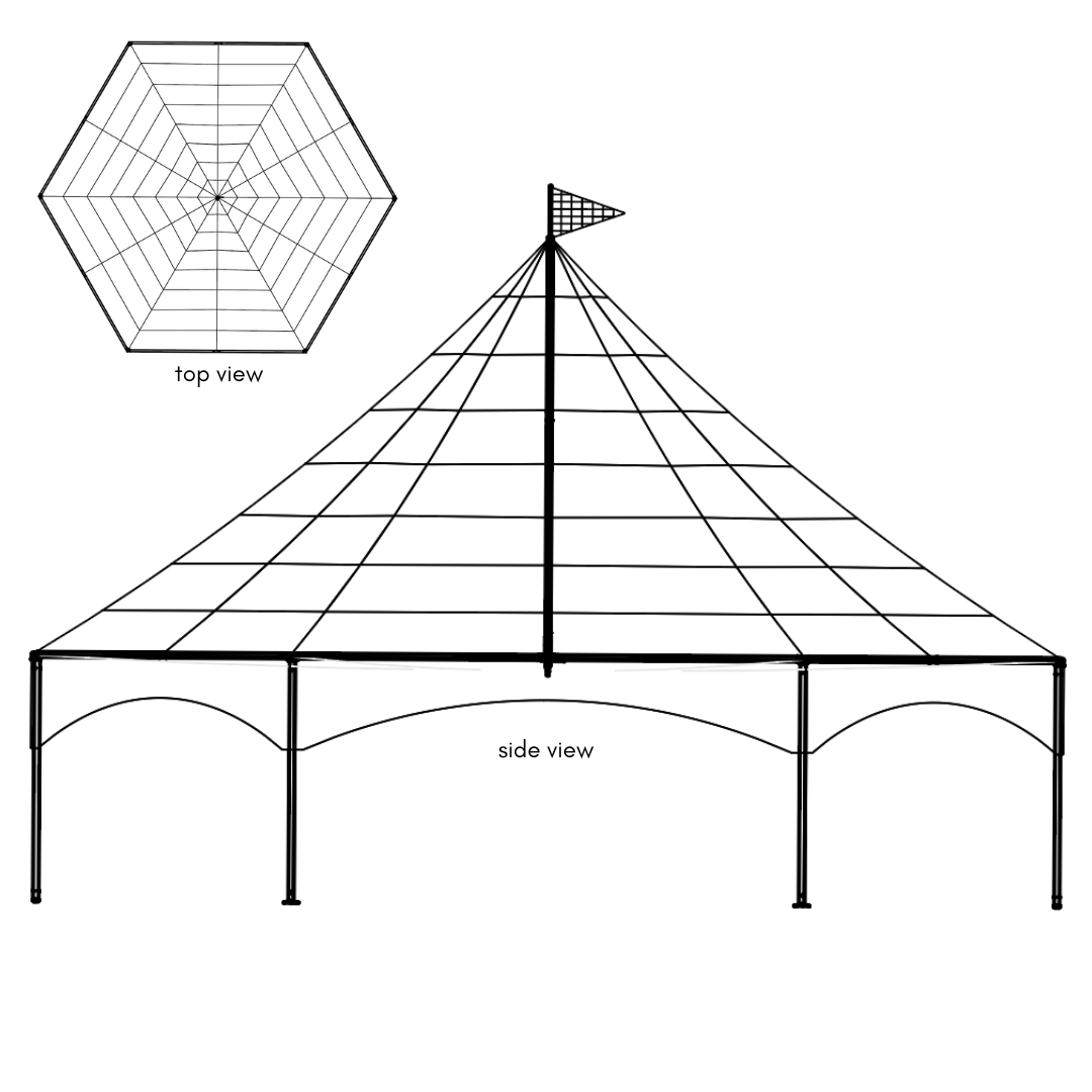 Marquee Tent, Hexagon 34' x 40'