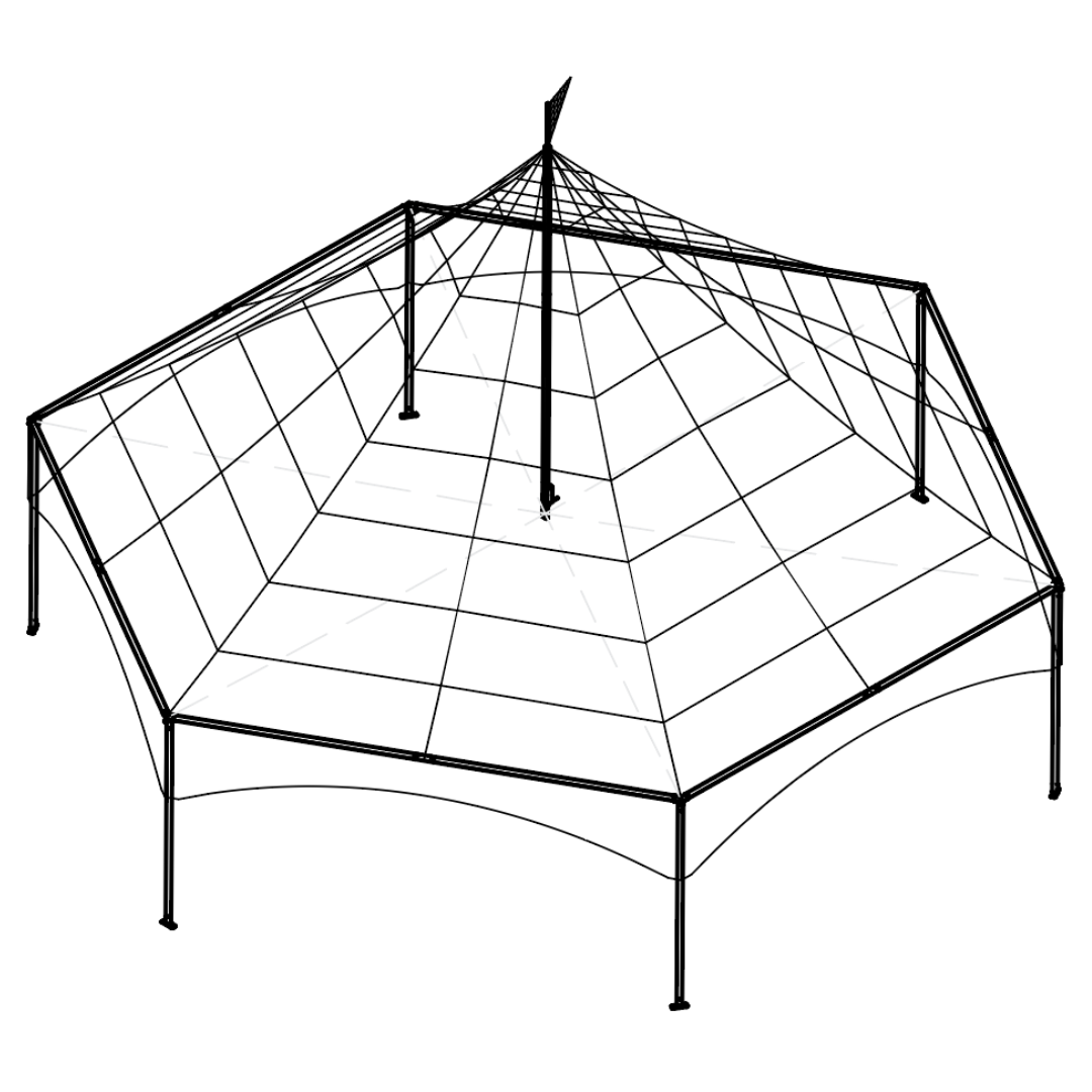 Marquee Tent, Hexagon 34' x 40'