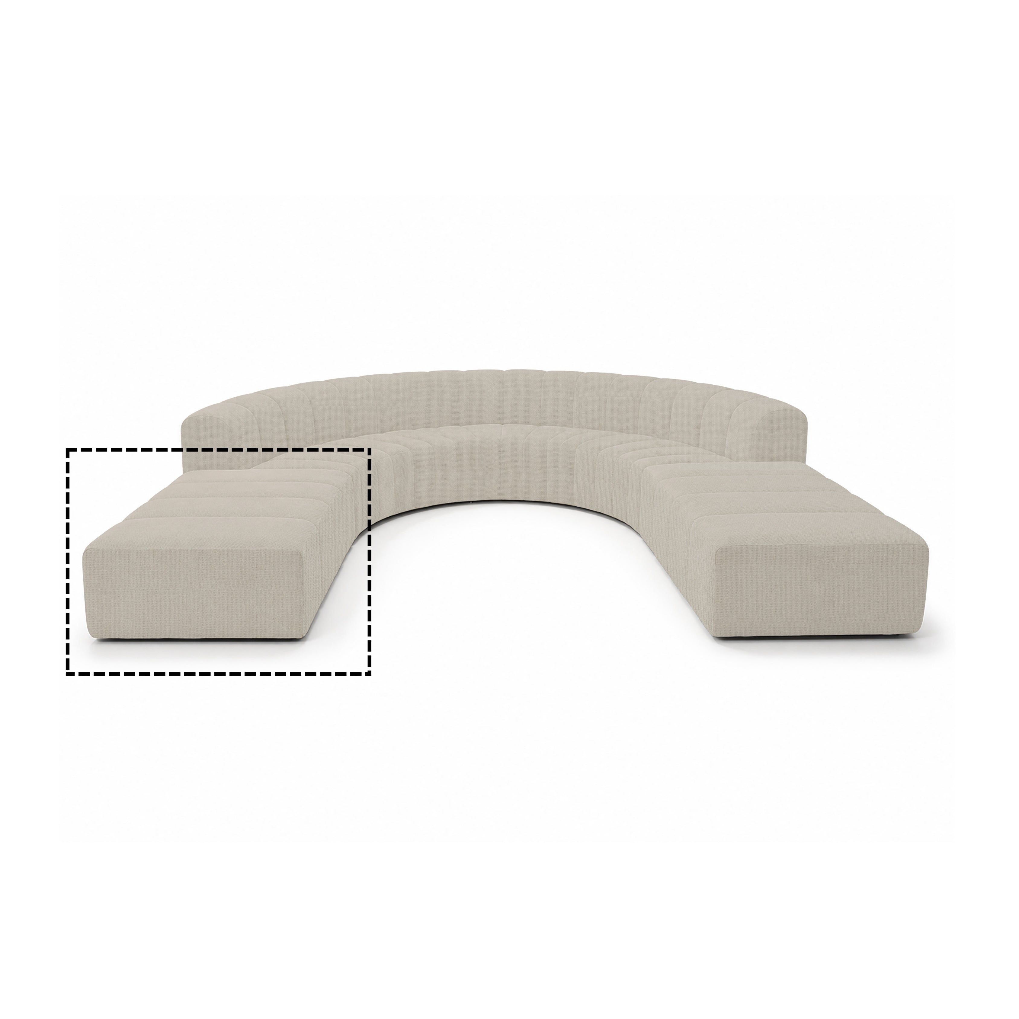 Zetel Rectangle Ottoman Beige