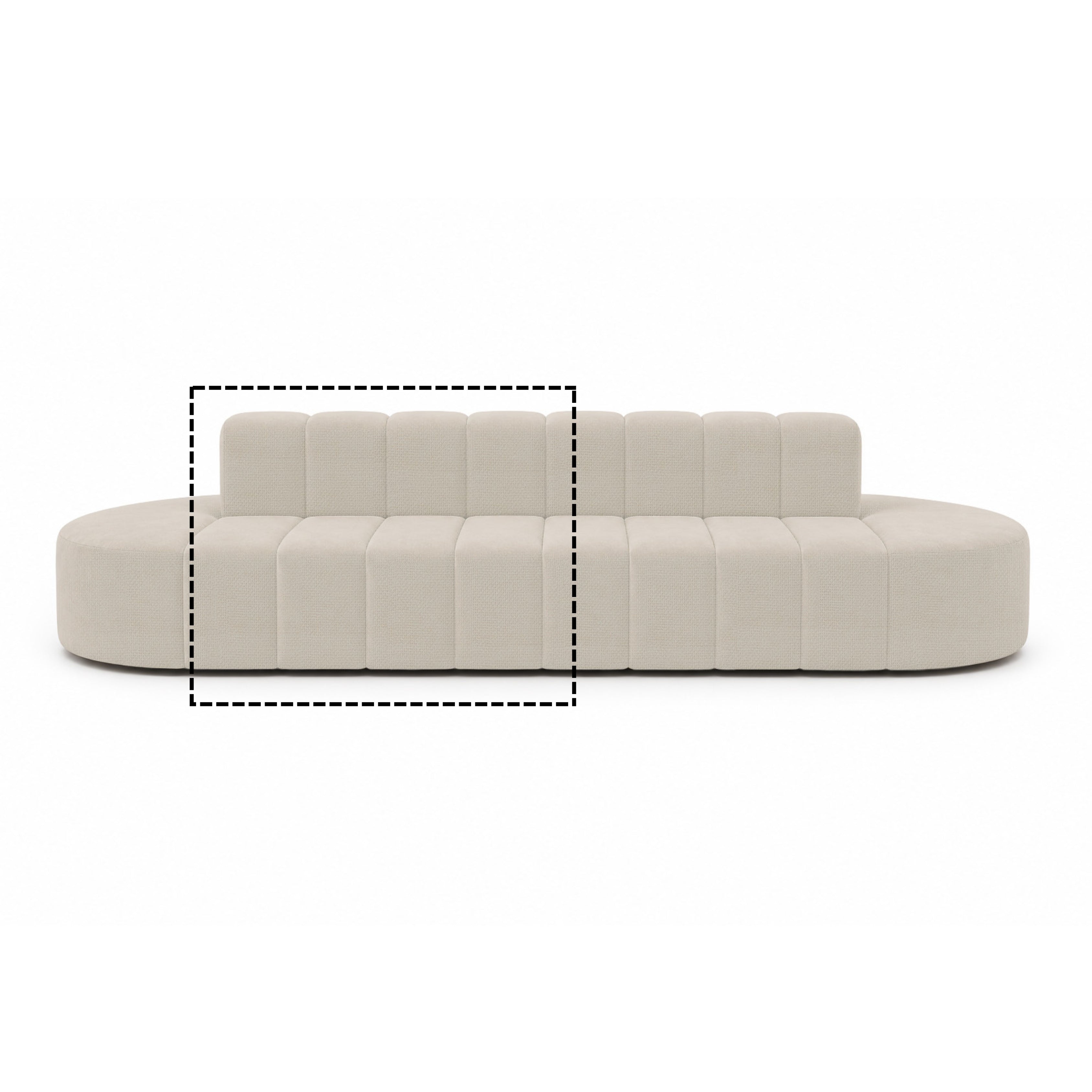 Zetel Rectangle Sofa Beige